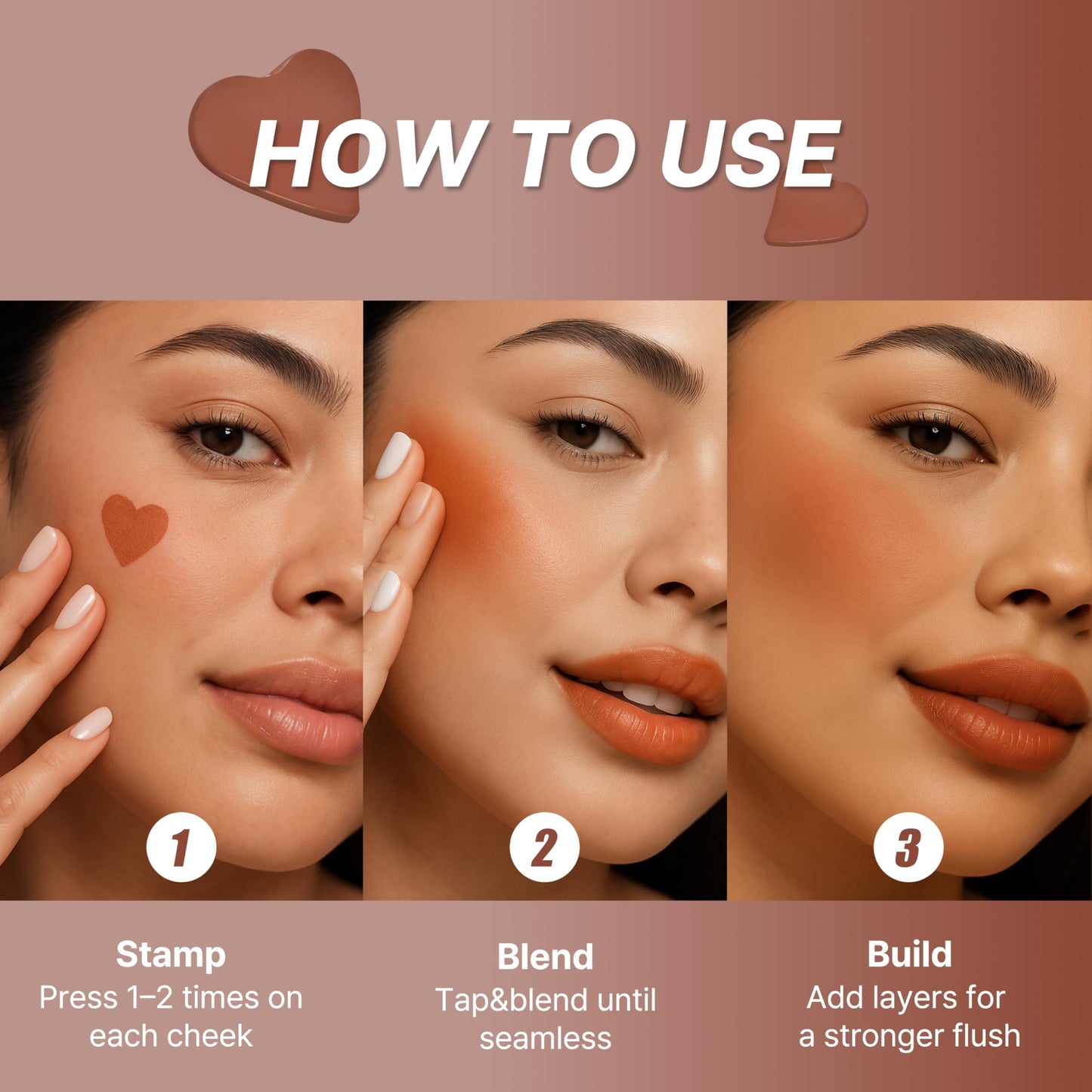 Touch in Sol In My Heart Stick Blush (#Reddish Brick) – Cream Blush Stick for Cheeks, Lips & Shading