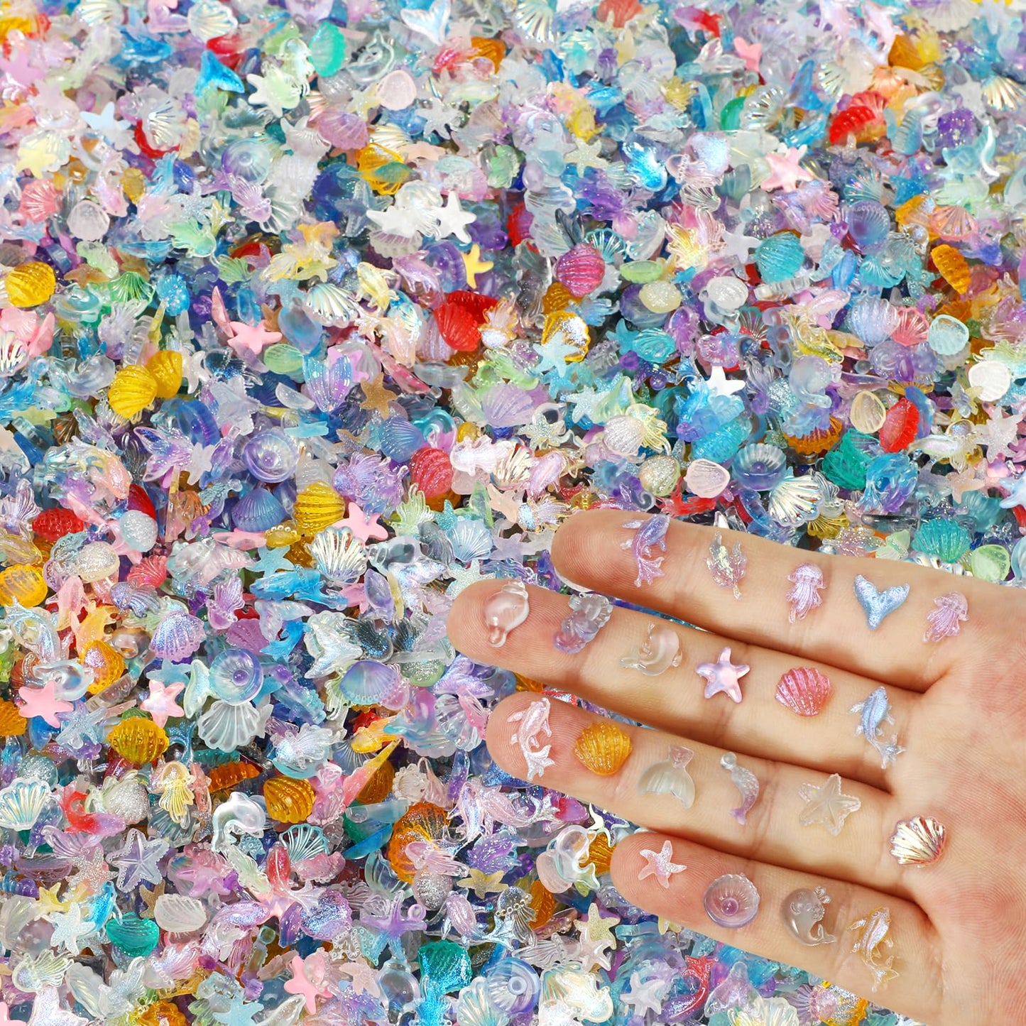 TOUCH TOP 200 Pcs Mini Resin Ocean Animals – Tiny Sea Creature Figurines for DIY Crafts, Fairy Gardens & Dollhouses