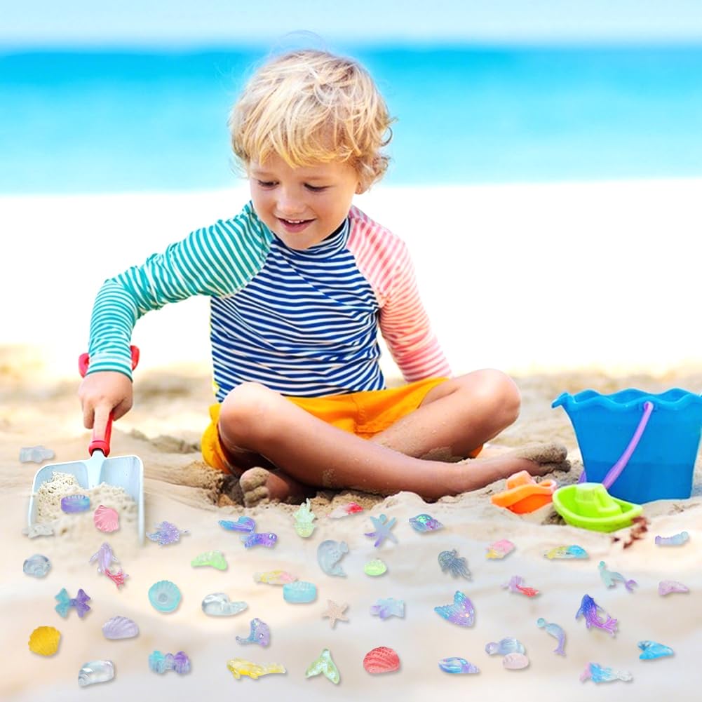TOUCH TOP 200 Pcs Mini Resin Ocean Animals – Tiny Sea Creature Figurines for DIY Crafts, Fairy Gardens & Dollhouses