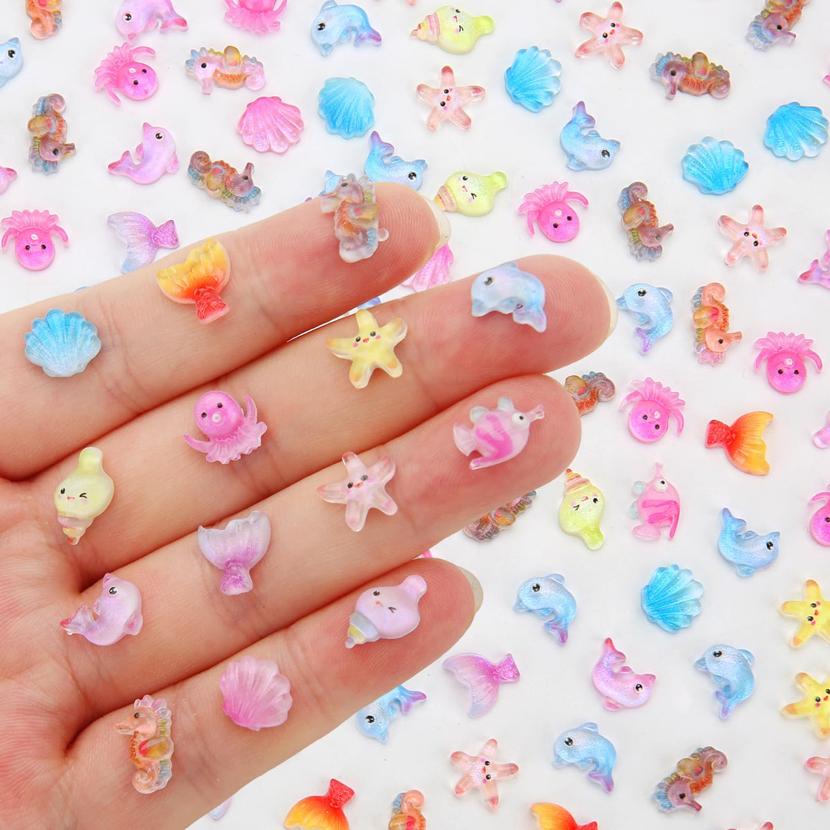 TOUCH TOP Ocean Mini Resin Animals – 200 Pc Sea Creature Figurines for Dollhouses & Fairy Gardens