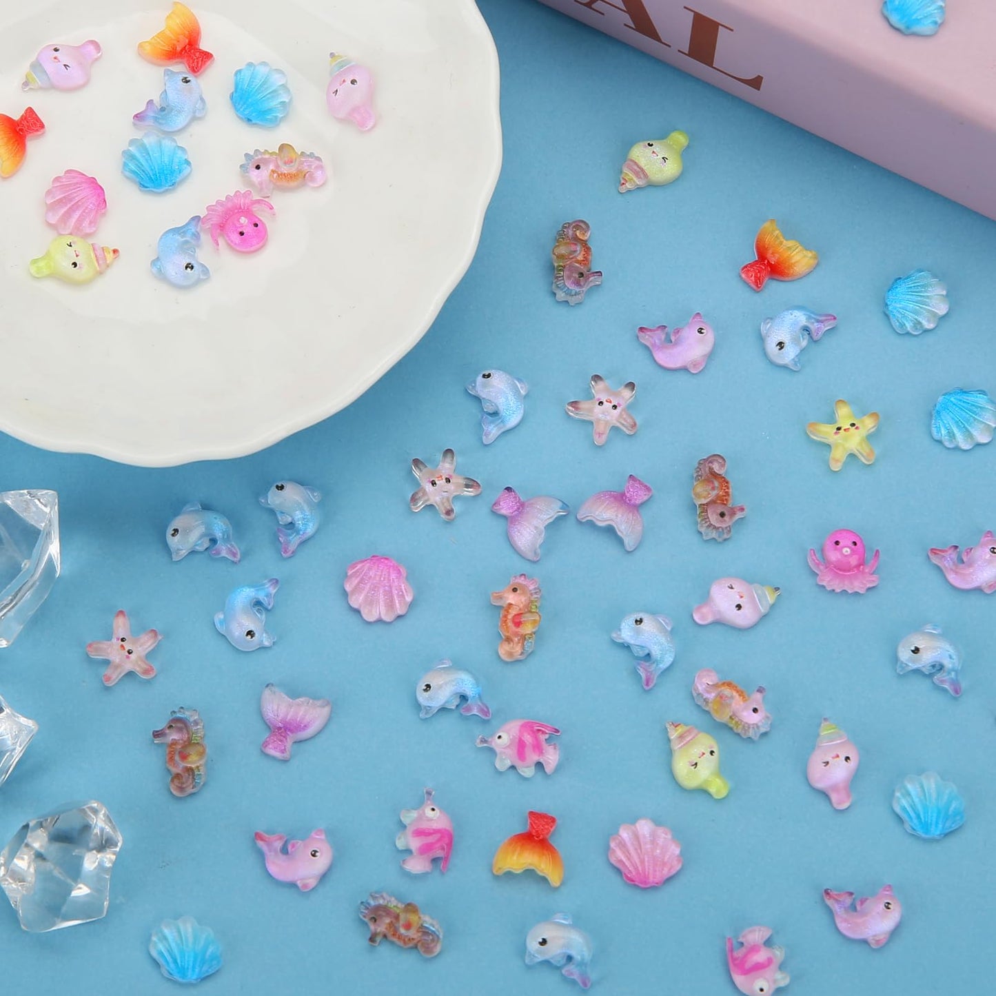 TOUCH TOP Ocean Mini Resin Animals – 200 Pc Sea Creature Figurines for Dollhouses & Fairy Gardens