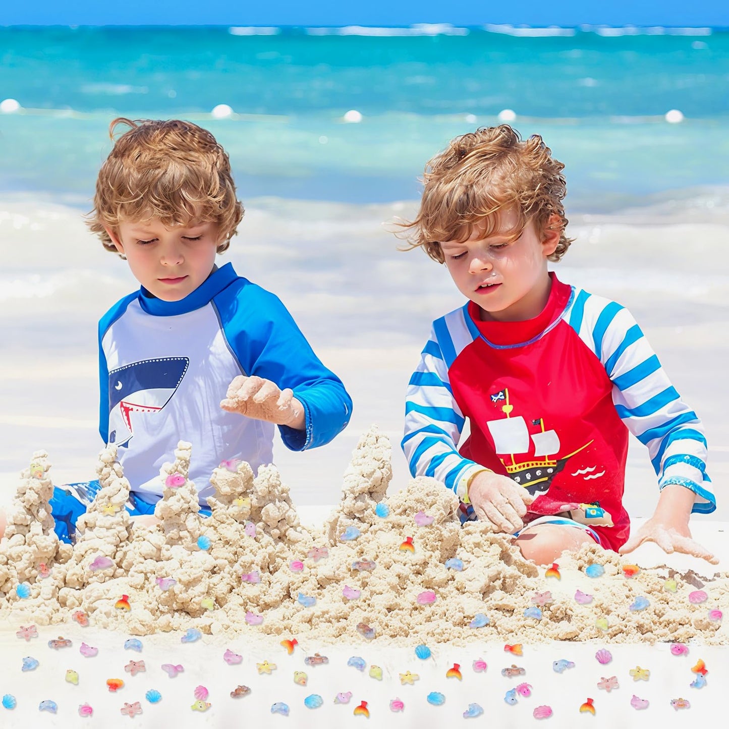 TOUCH TOP Ocean Mini Resin Animals – 200 Pc Sea Creature Figurines for Dollhouses & Fairy Gardens