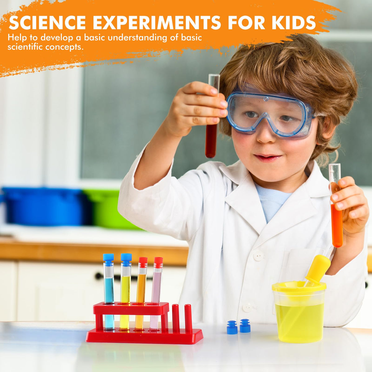 TOUHKAN Color Science Test Tubes with Droppers for Kids