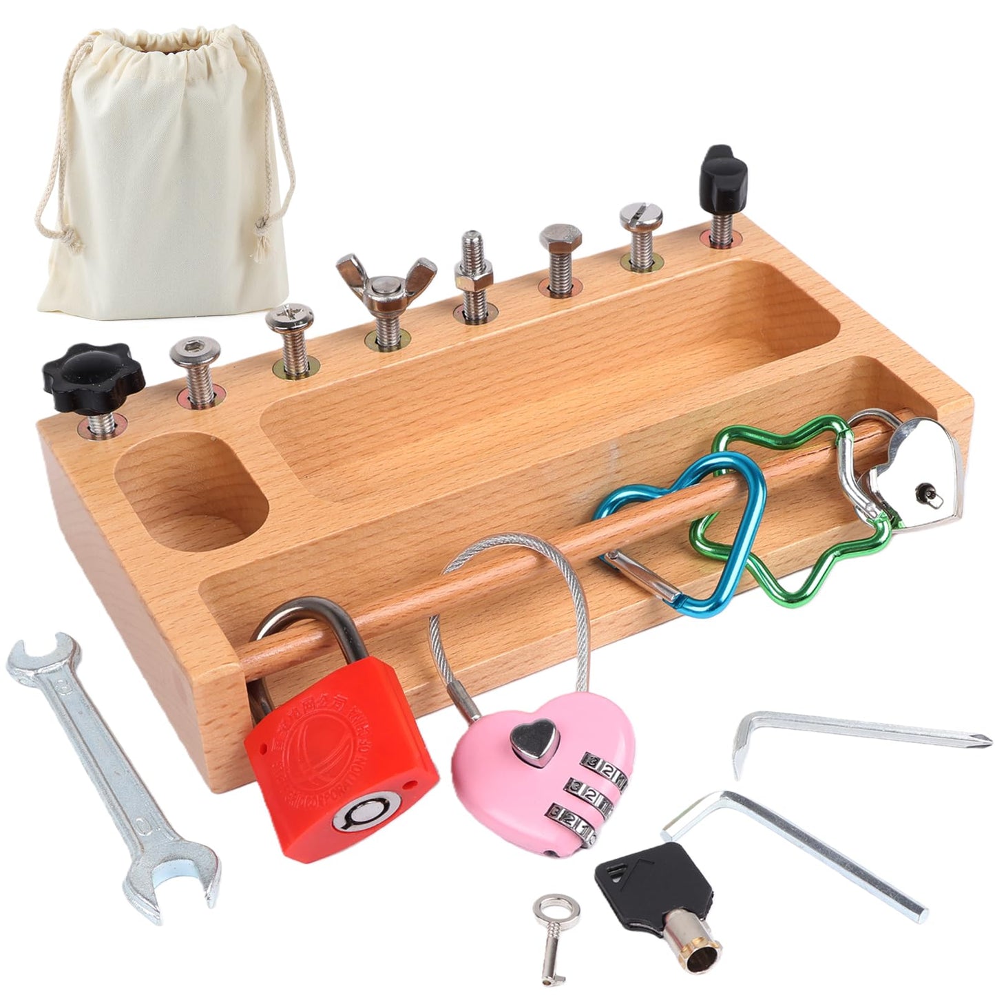 TOUHKAN Montessori Screwdriver Board Set – Lock & Key Toys for 3–5 Year Olds