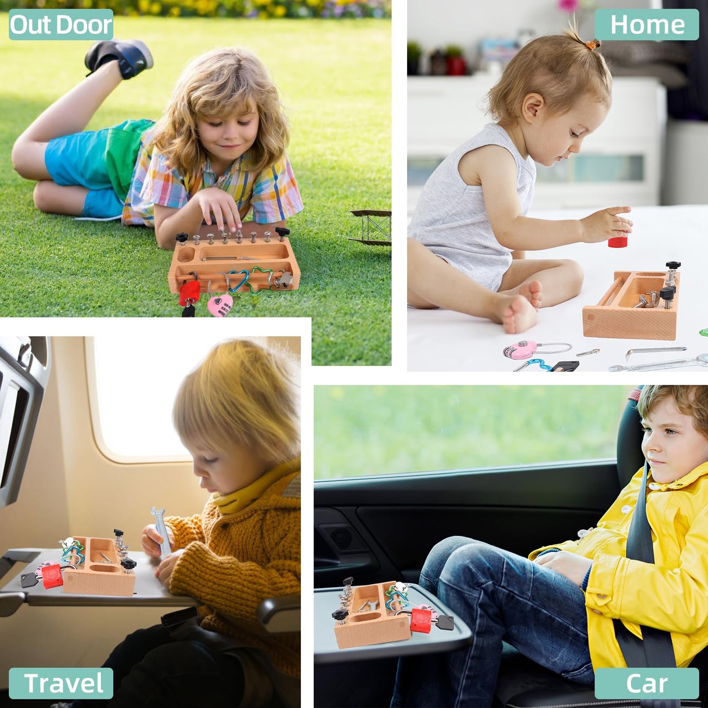 TOUHKAN Montessori Screwdriver Board Set – Lock & Key Toys for 3–5 Year Olds