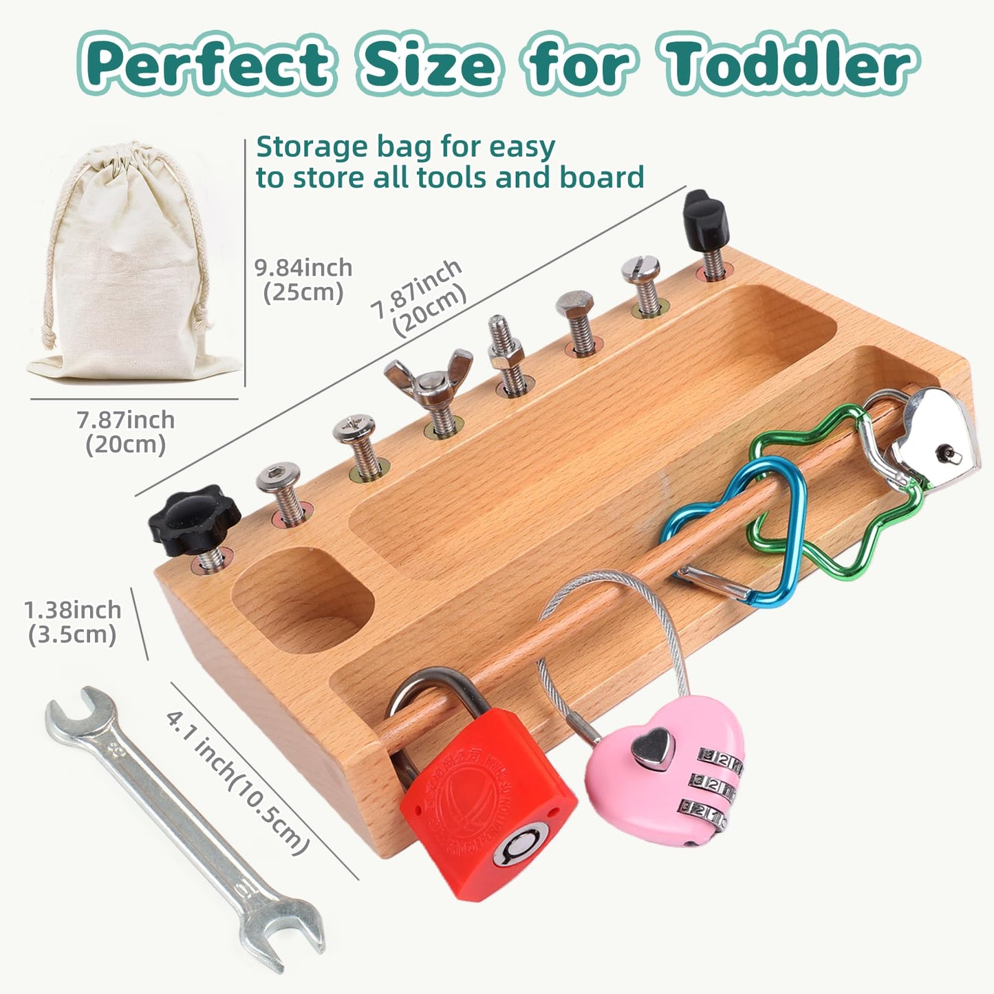 TOUHKAN Montessori Screwdriver Board Set – Lock & Key Toys for 3–5 Year Olds