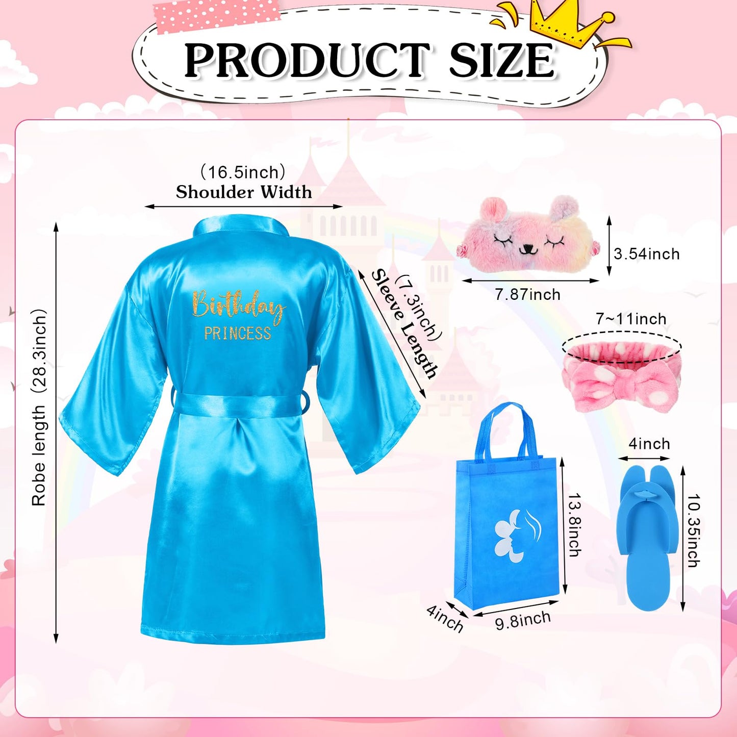 Toulite 10-Set Spa Party Kit – Satin Robes, Slippers & Nail Art for 10 Guests