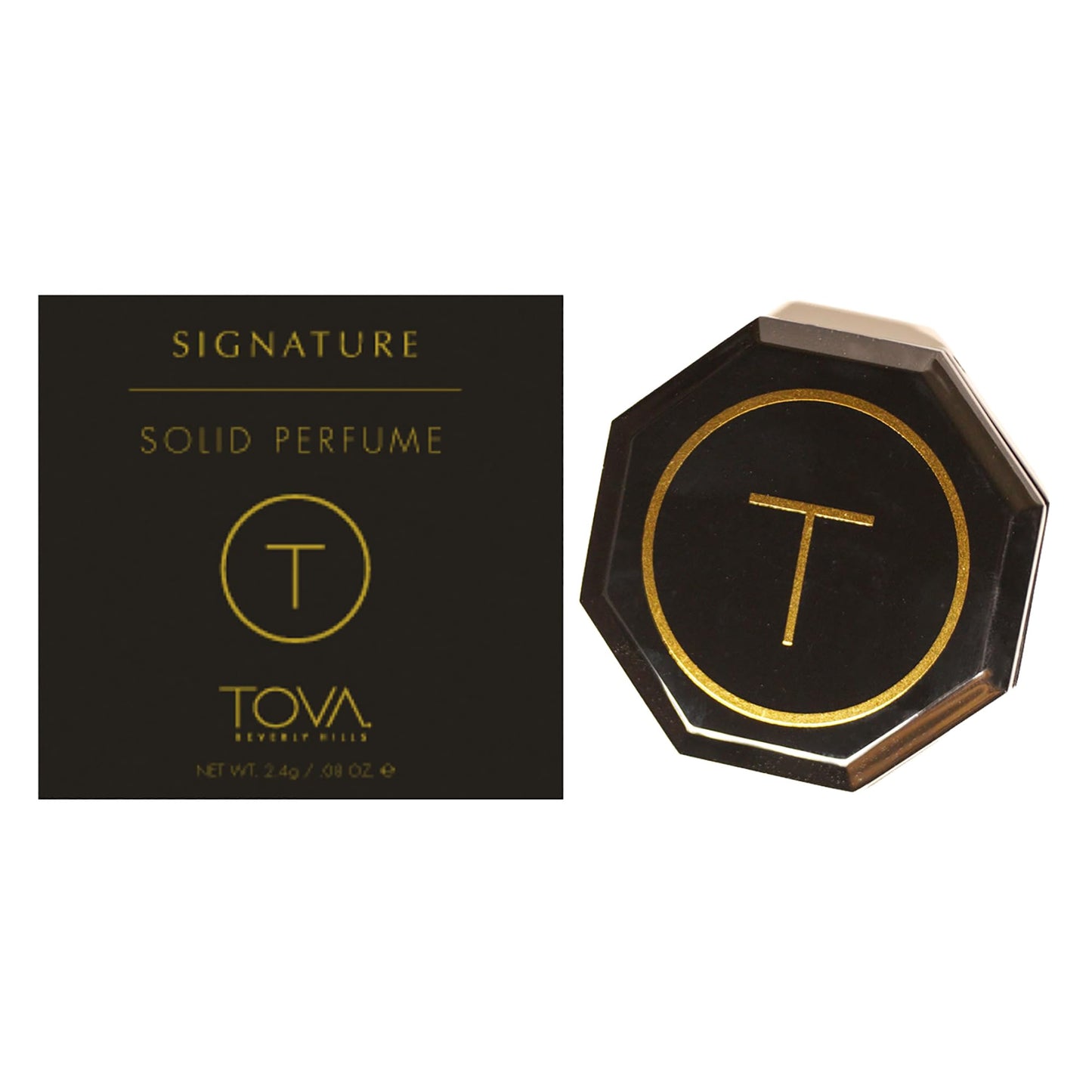 Tova Signature Solid Perfume Compact – Fresh Bergamot Jasmine Musk | USA-Made & Cruelty-Free | 2.4 g