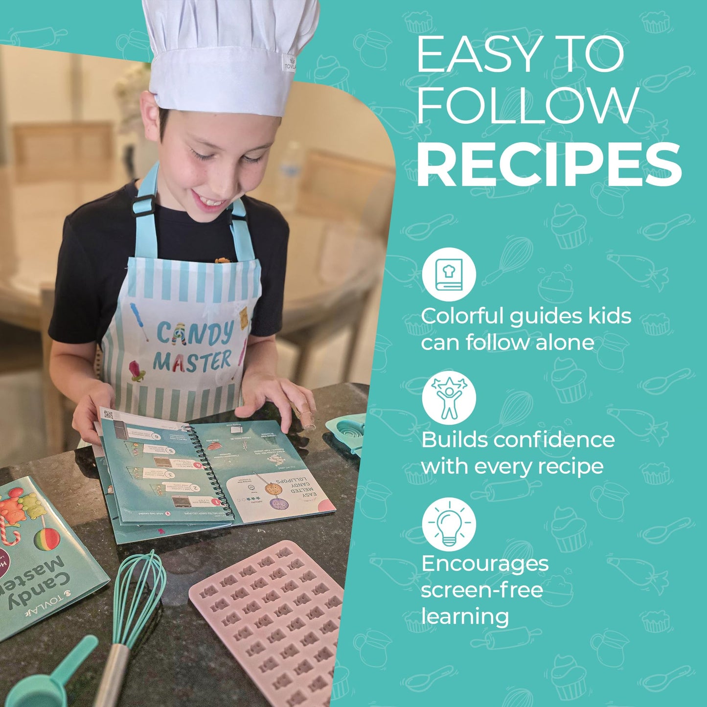 Tovla Jr Ultimate Candy Lab for Kids | Real Candy Making Tools & Visual Guides | Ages 6–12