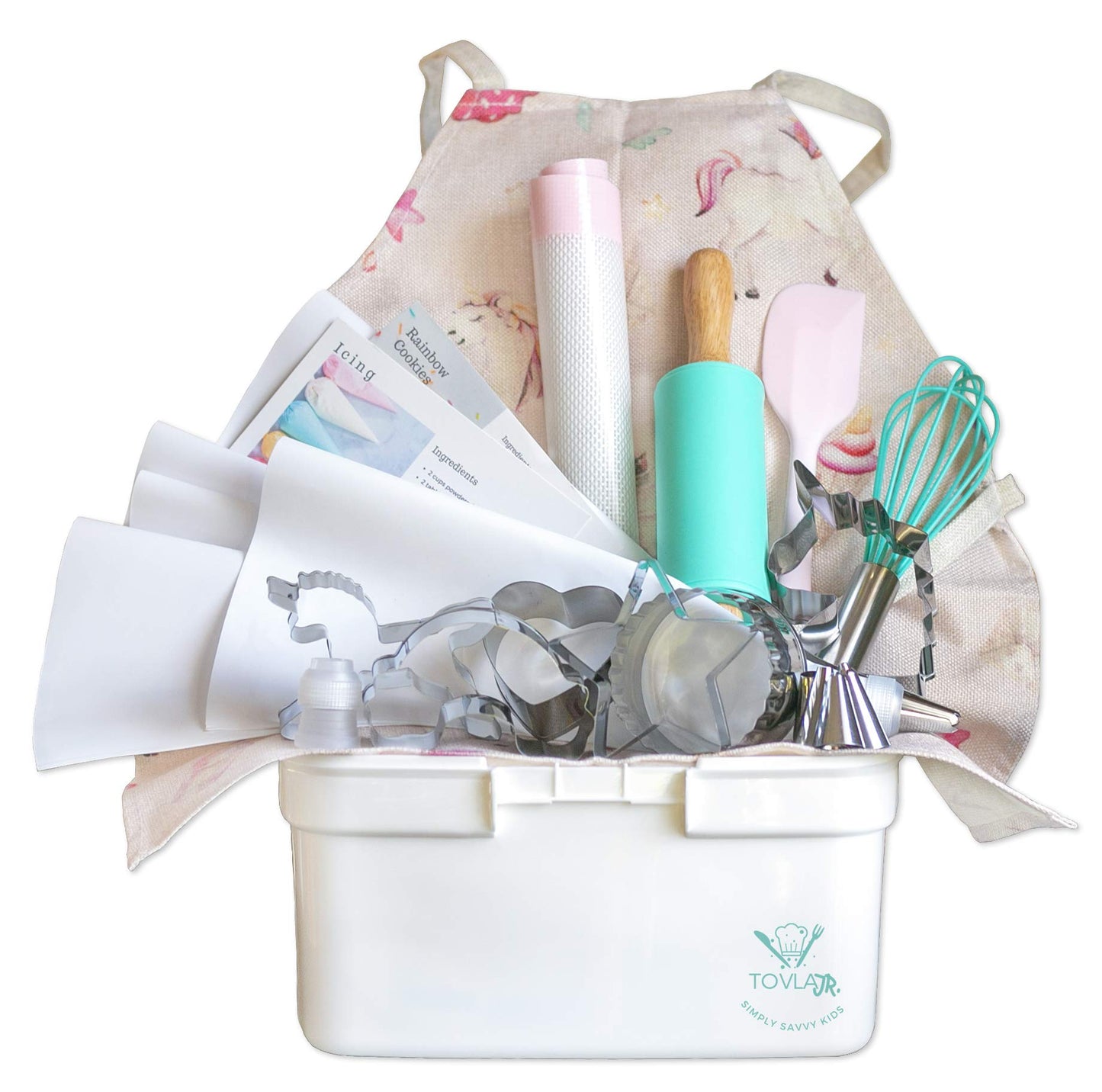 Tovla Jr. Kids Baking Gift Set with Storage Case – Unicorn Kitchen Kit for Cookies & Decorating