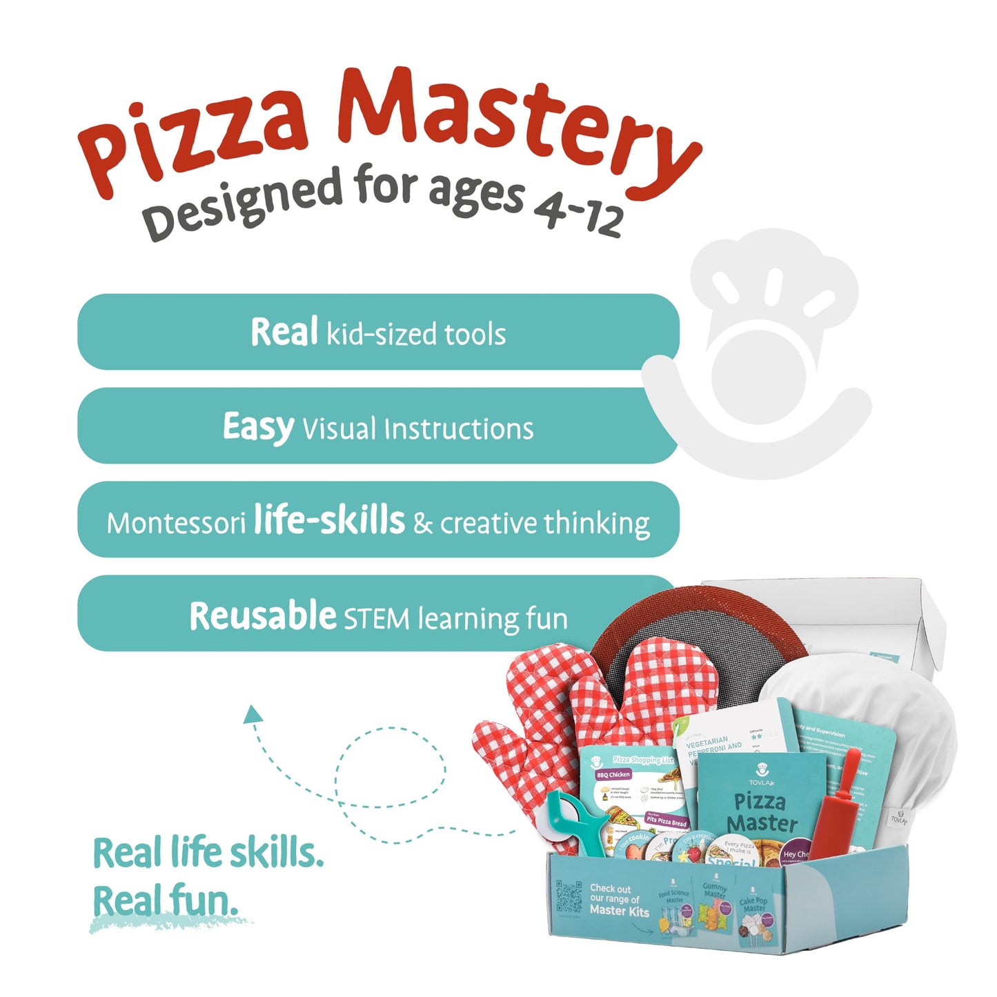 Tovla Jr. Real Pizza Cooking Kit for Kids | Safe, Hands-On Baking & STEM Fun