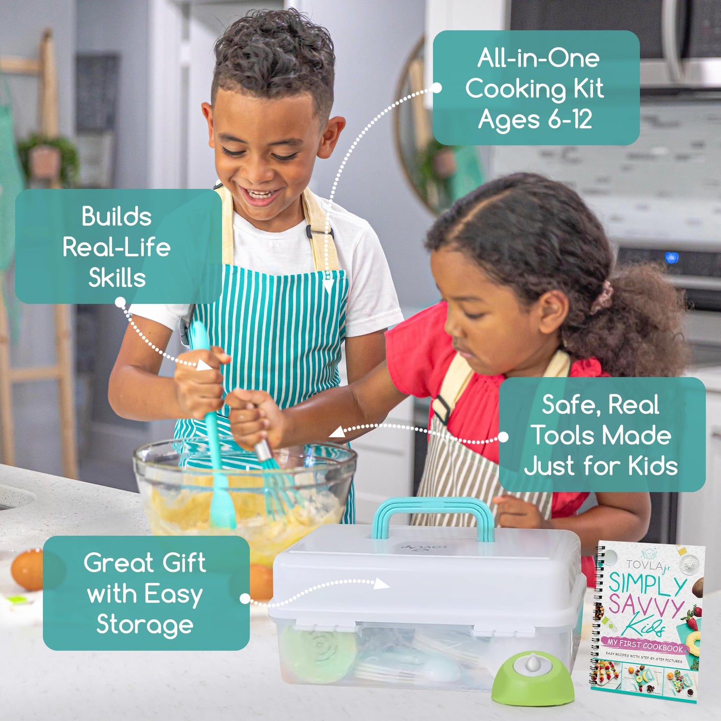 TOVLA JR. Kids Real Cooking Set – Montessori Kitchen Tools for Ages 5–12