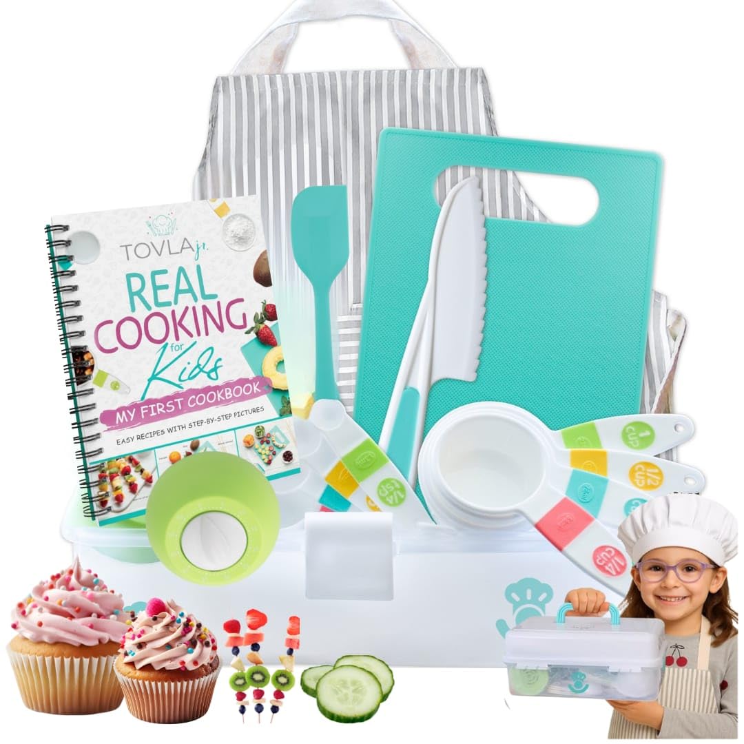 TOVLA JR. Kids Real Cooking Set – Montessori Kitchen Tools for Ages 5–12