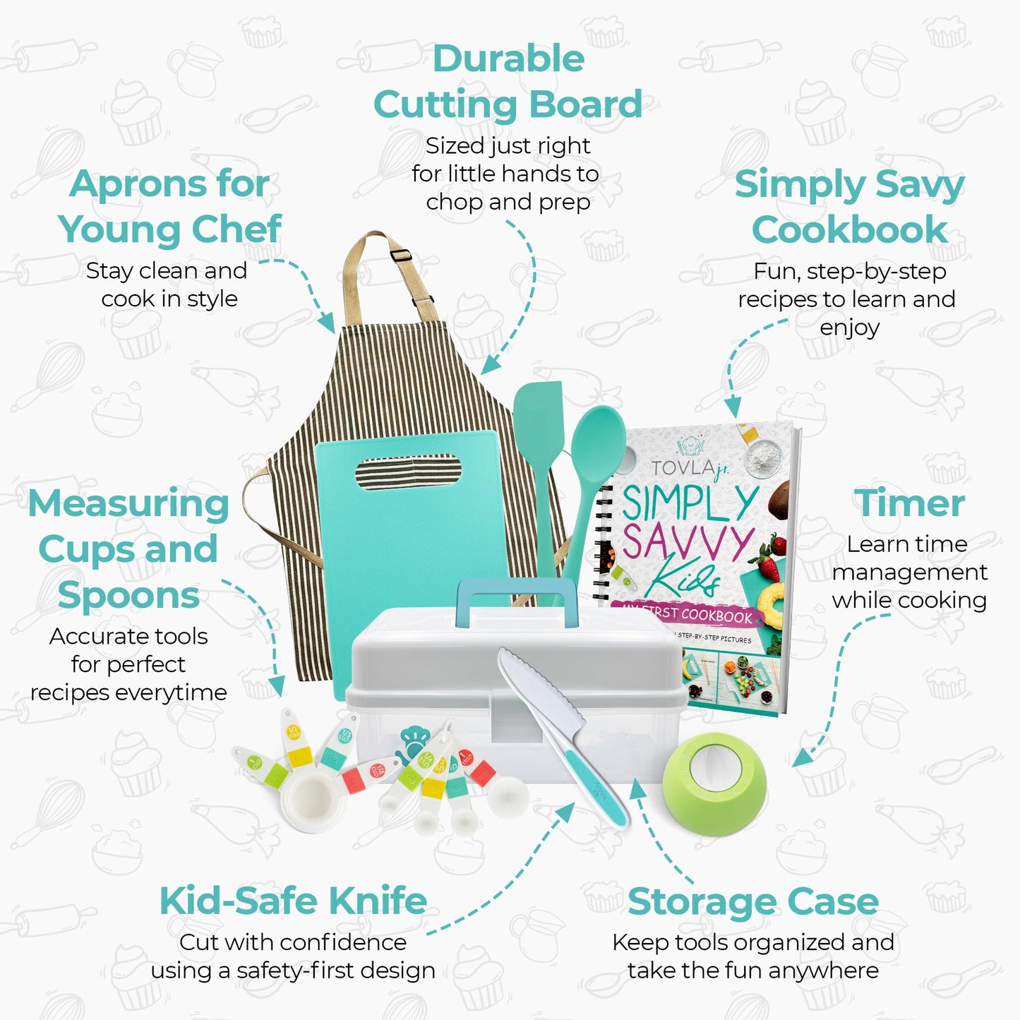 TOVLA JR. Kids Real Cooking Set – Montessori Kitchen Tools for Ages 5–12