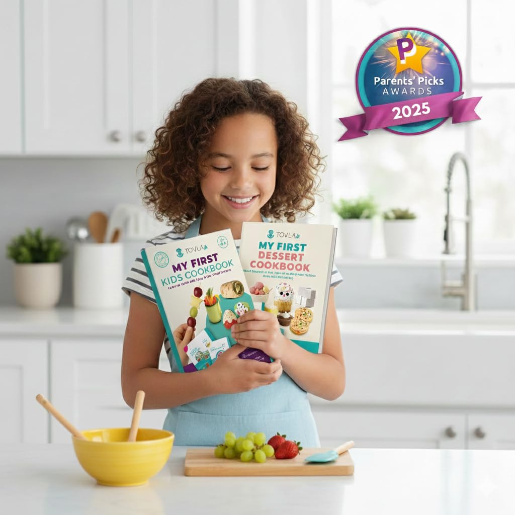 Tovla Jr My First Visual Cooking System for Kids 4 to 8 | 2 Book Set for Real Cooking & Baking