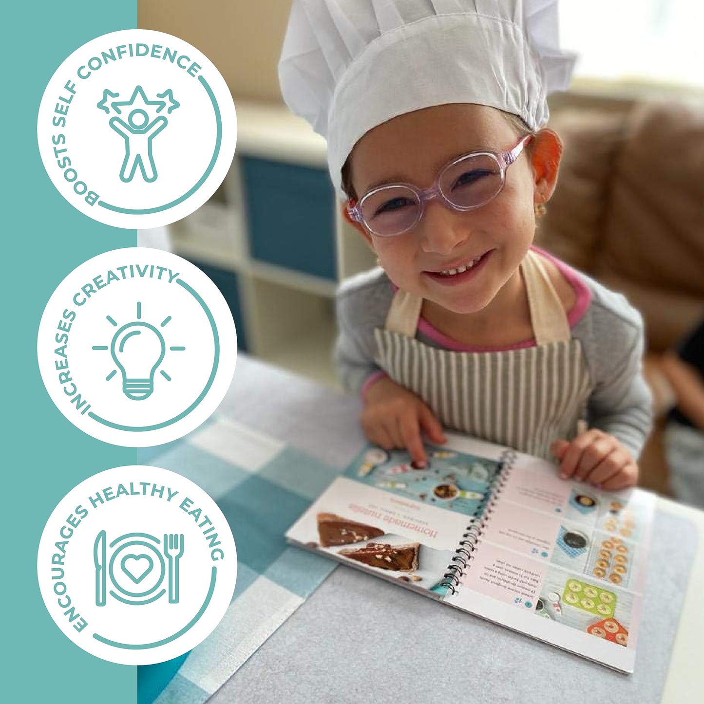 Tovla JR Kids Real Cooking Set – Montessori-Safe Kitchen Tools & Visual Cookbook