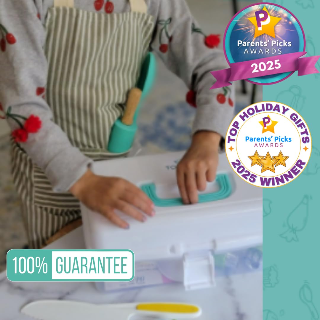 Tovla JR Kids Real Cooking Set – Montessori-Safe Kitchen Tools & Visual Cookbook