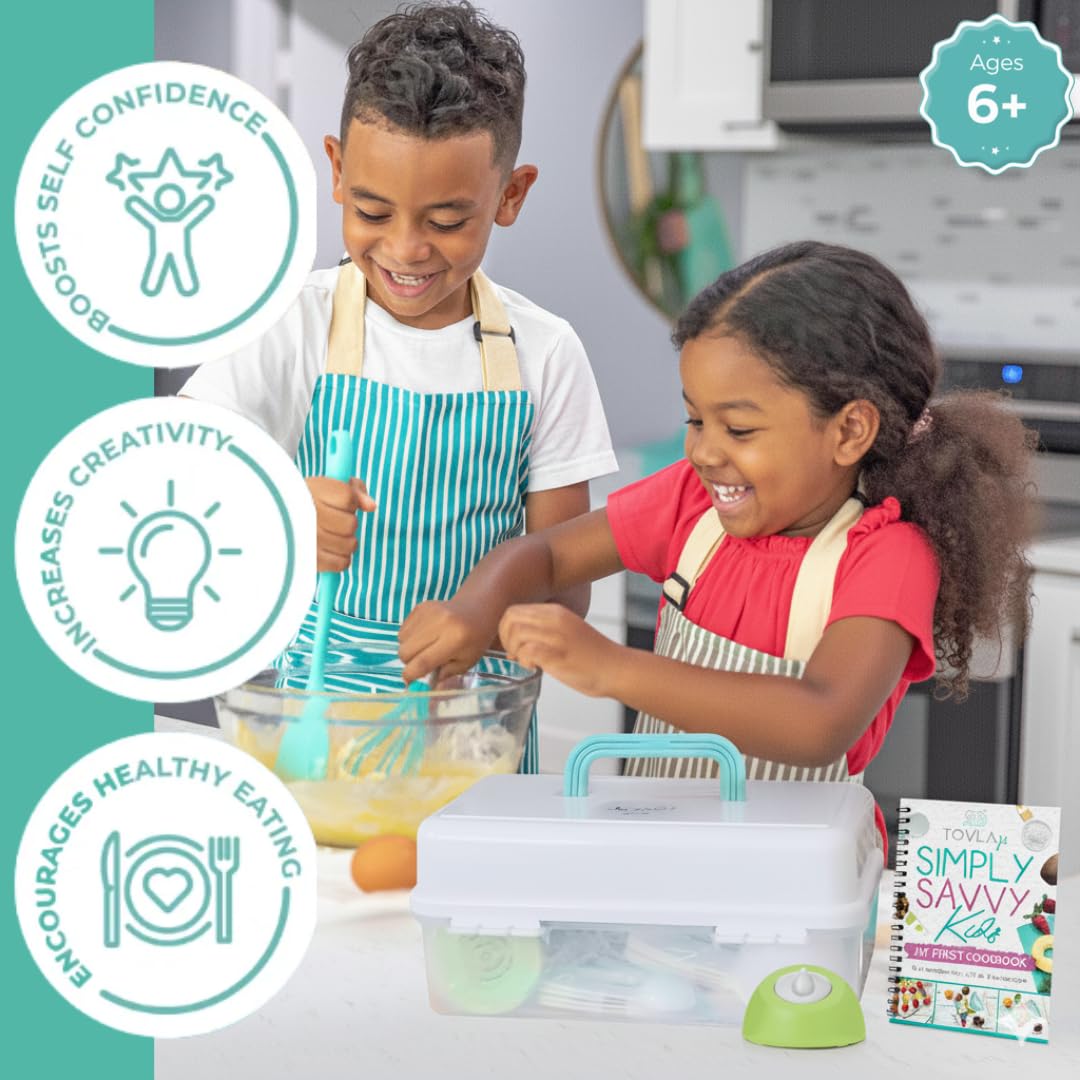 Tovla JR Kids Real Cooking Set – Montessori-Safe Kitchen Tools & Visual Cookbook