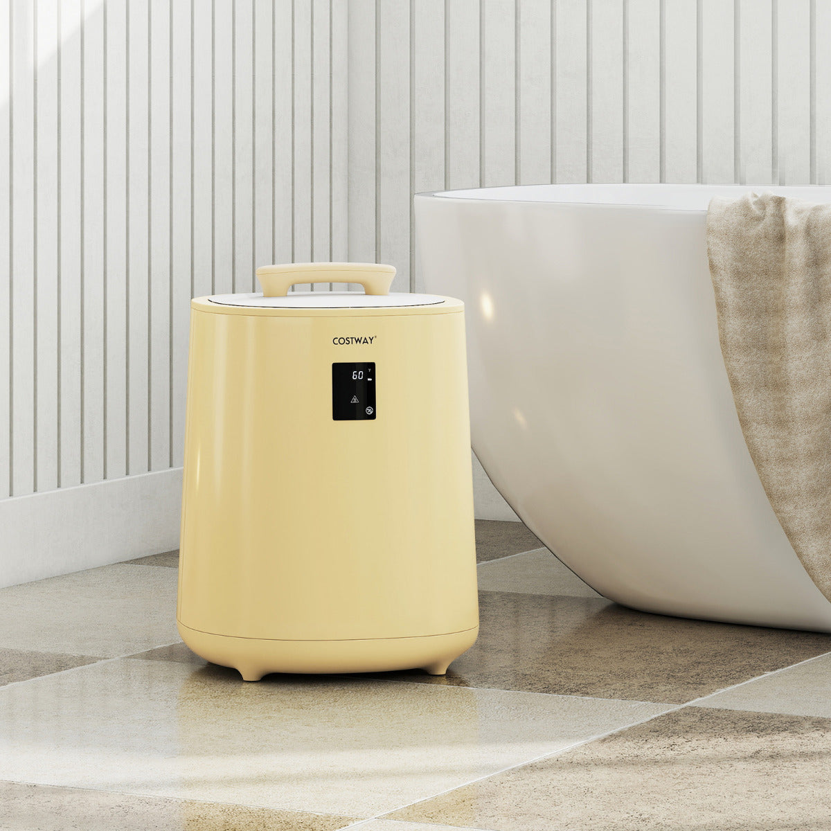 Towel Warmer for Bathroom 18 L Large Portable Hot Towel Bucket-Brown
