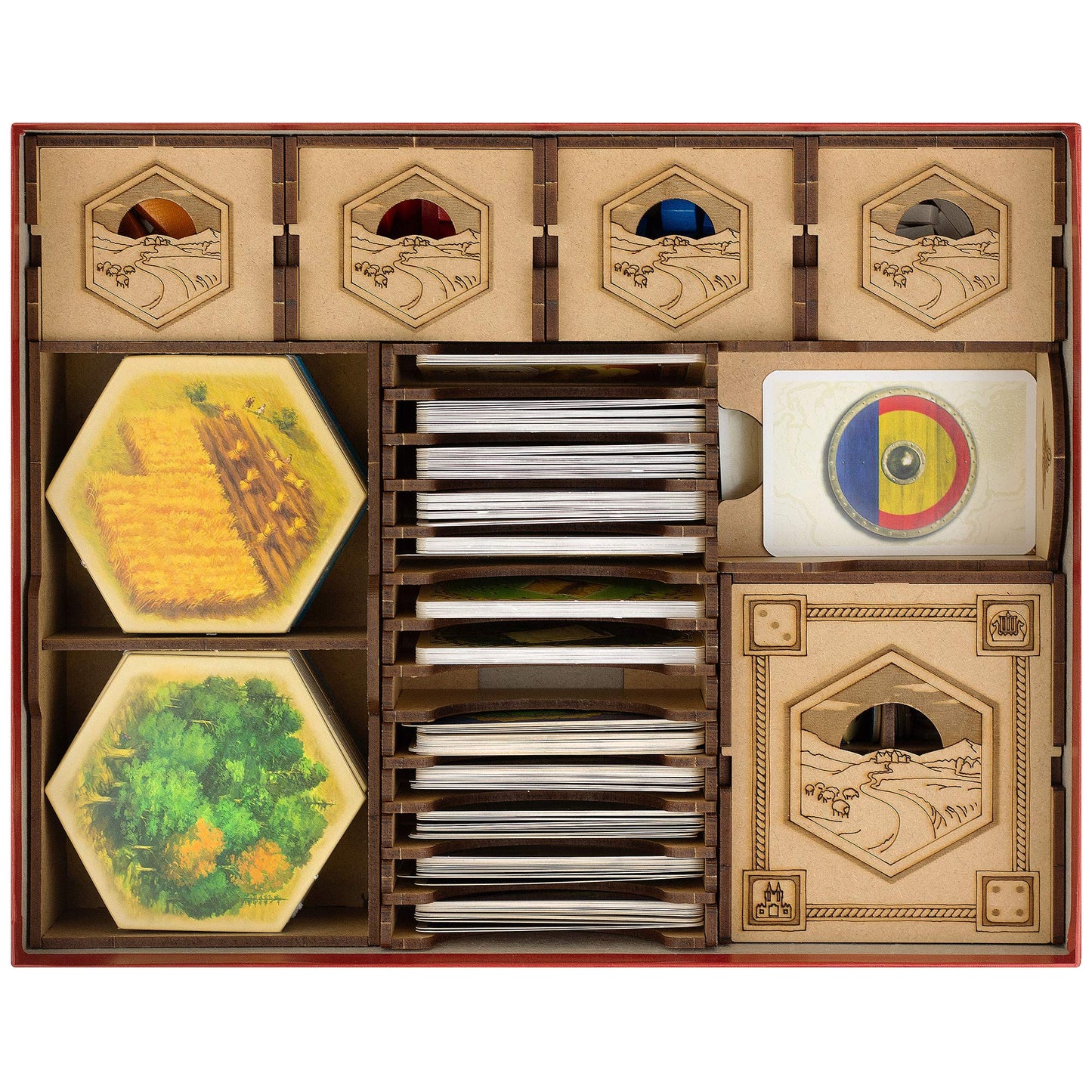 TowerRex Organizer for Catan – Storage Insert for Cities & Knights, Seafarers Expansion