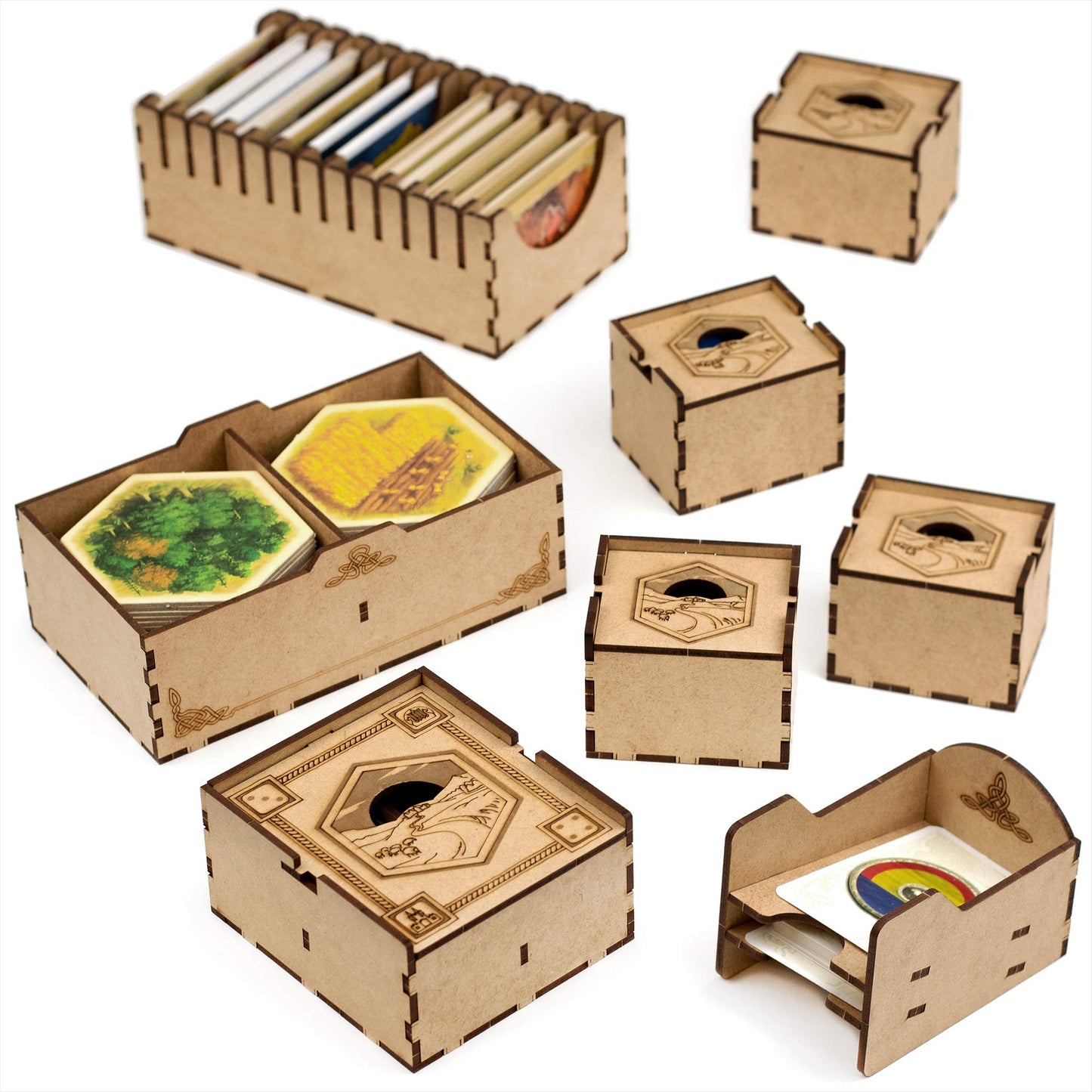 TowerRex Organizer for Catan – Storage Insert for Cities & Knights, Seafarers Expansion