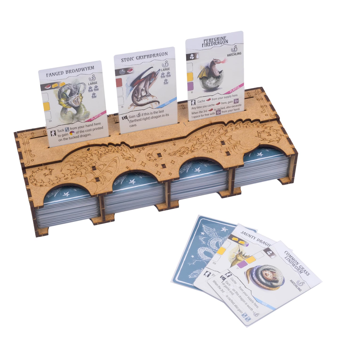 TowerRex Wyrmspan Organizer – Card, Token & Dice Storage Insert for Wyrmspan Board Game