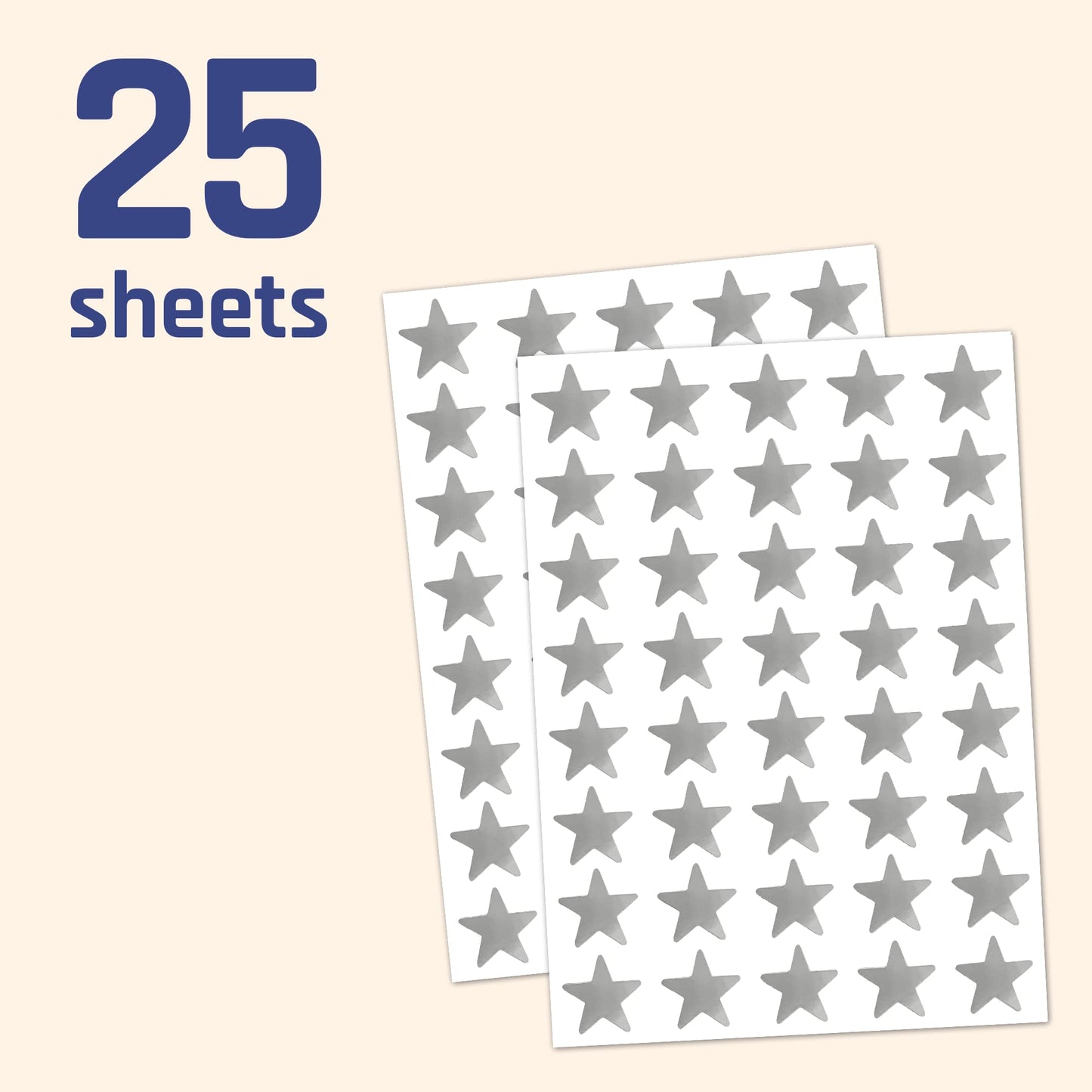 TownStix Silver Foil Star Stickers 0.6-Inch Diameter - 1000 Pack