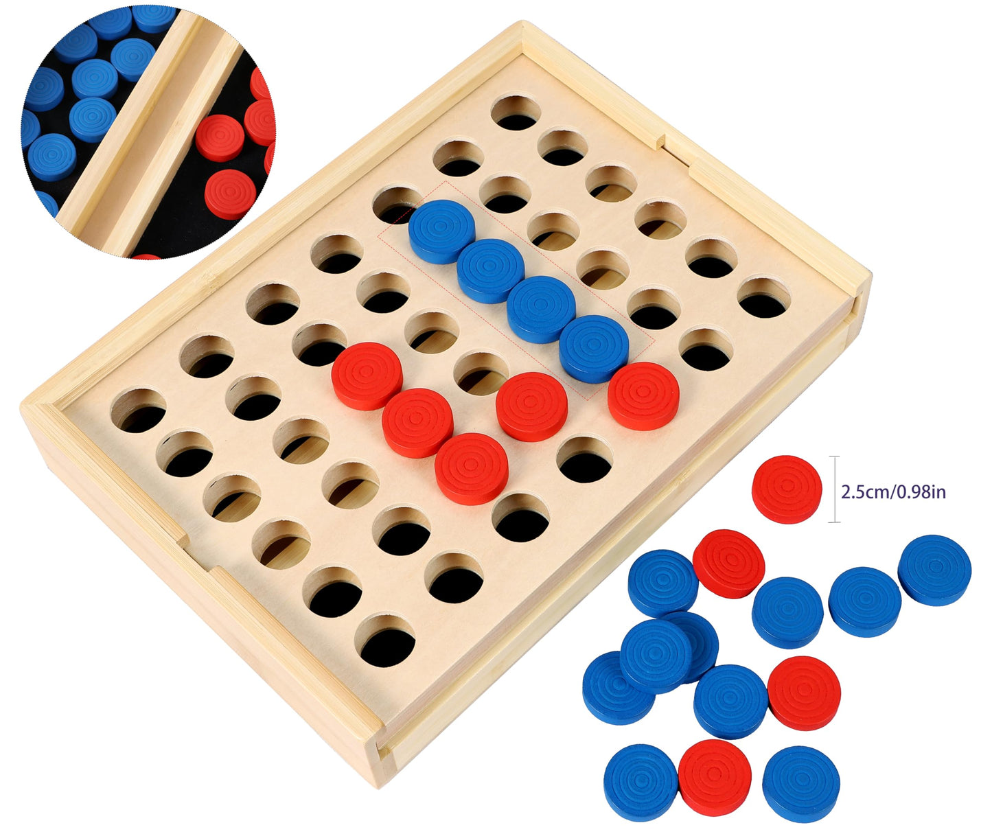 TOWO Wooden 4 in a Row Game – Classic Family Strategy for All Ages | Toys of Wood Oxford