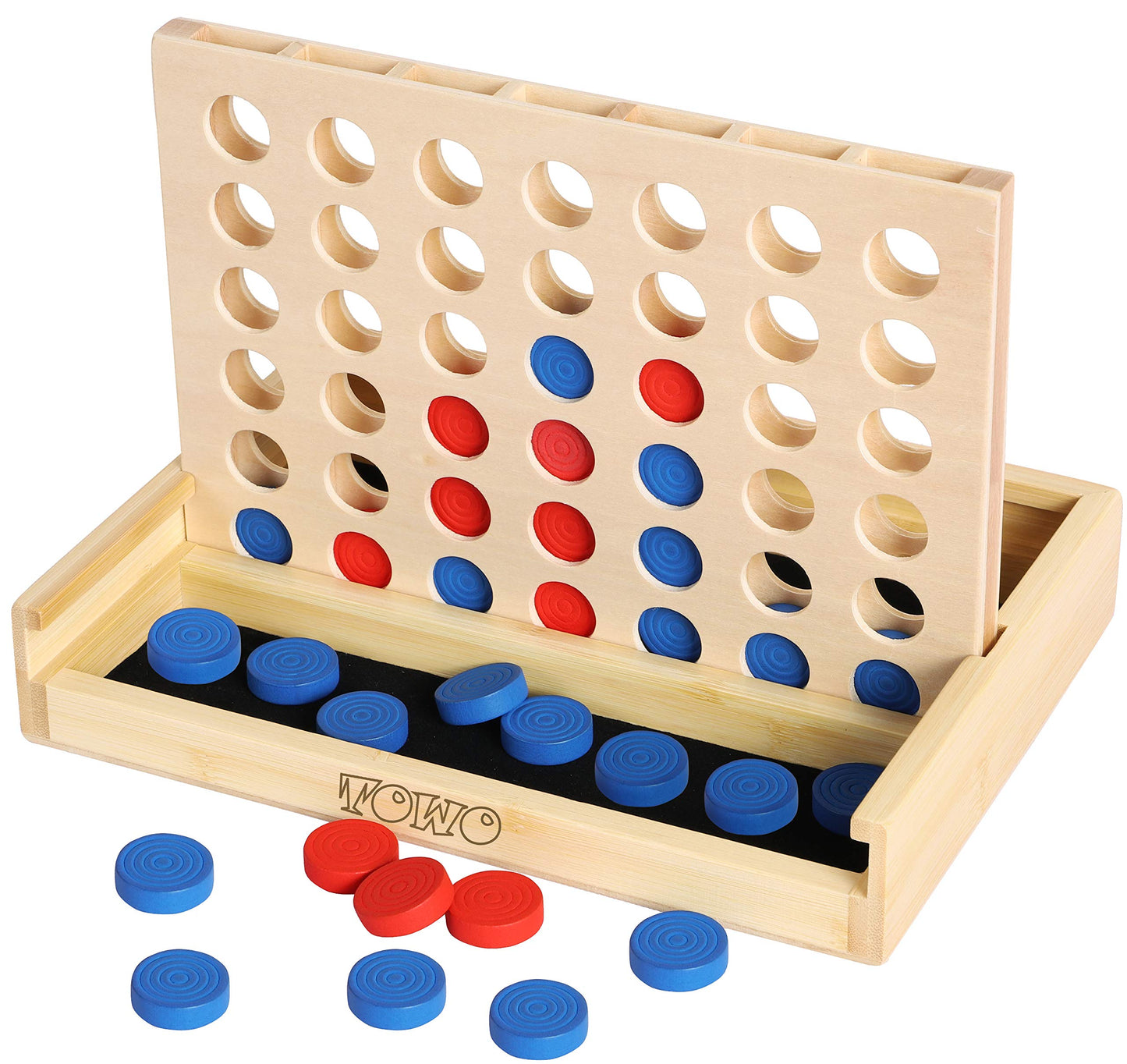 TOWO Wooden 4 in a Row Game – Classic Family Strategy for All Ages | Toys of Wood Oxford