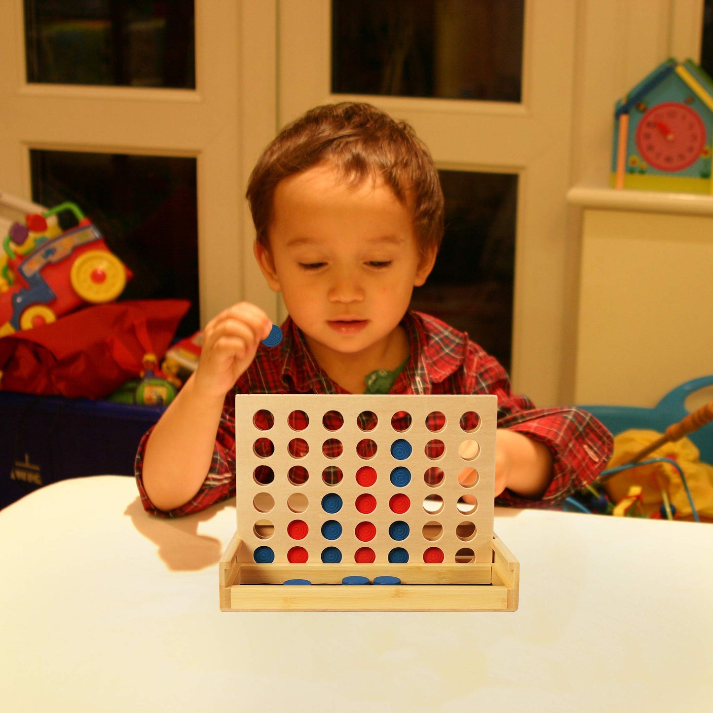 TOWO Wooden 4 in a Row Game – Classic Family Strategy for All Ages | Toys of Wood Oxford