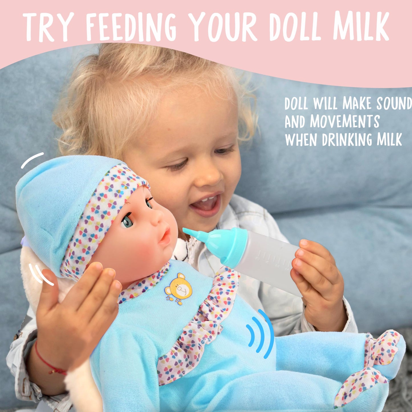 Toy Choi's Interactive 16-Inch Crying Talking Baby Doll with Accessories