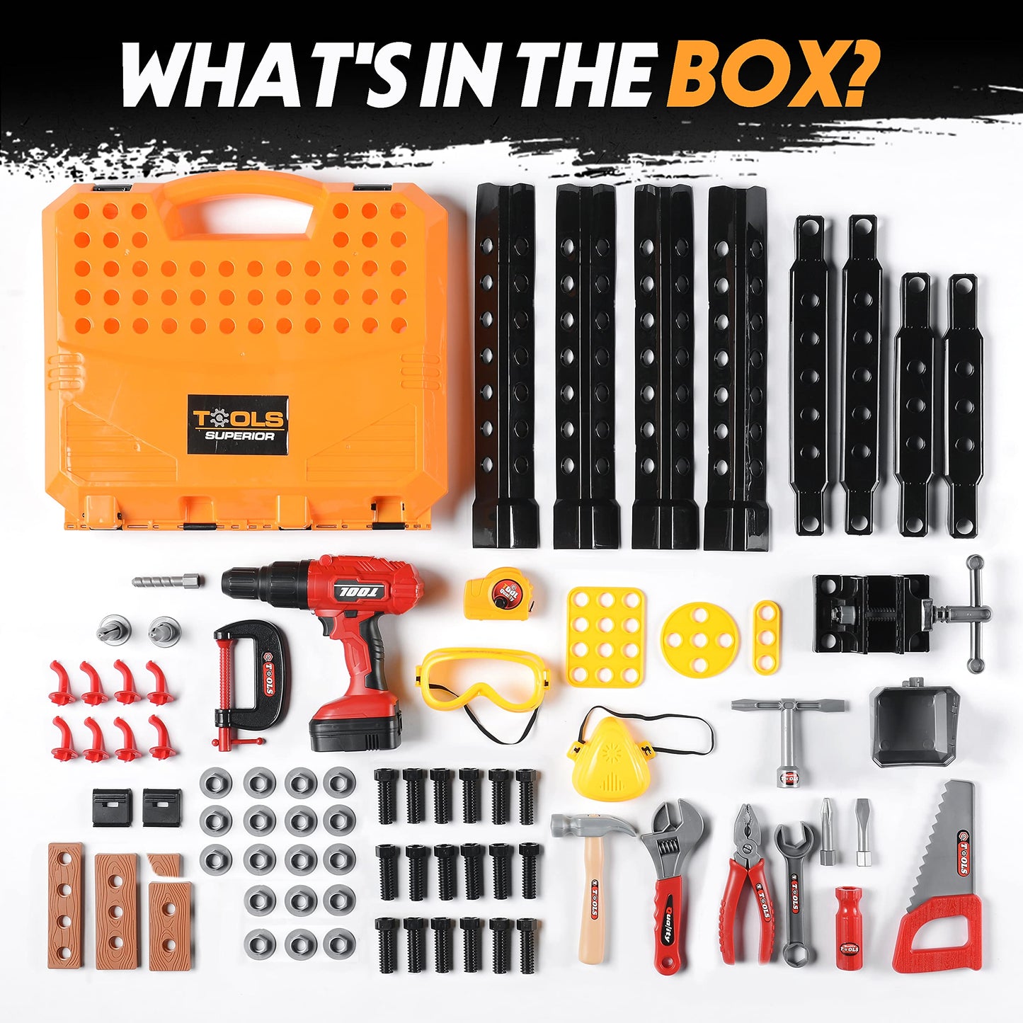 Toy Choi's 82pcs Kids Tool Bench with Realistic Drill – Ages 2-4
