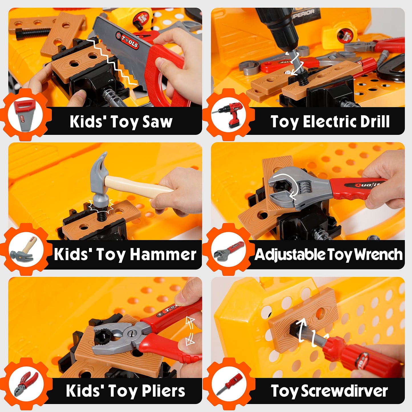 Toy Choi's 82pcs Kids Tool Bench with Realistic Drill – Ages 2-4