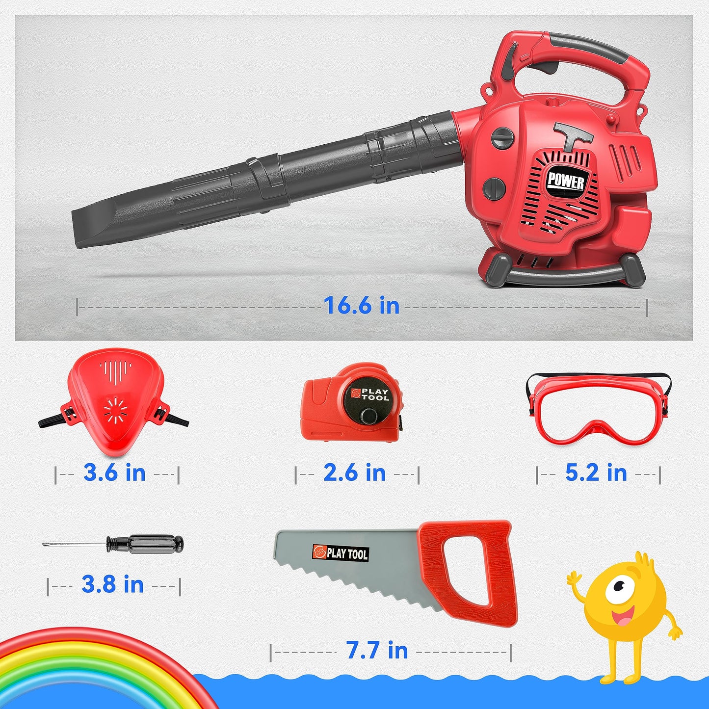 Toy Choi's Kids Leaf Blower with Tool Set – Realistic Pretend Garden Toy for Ages 3-7