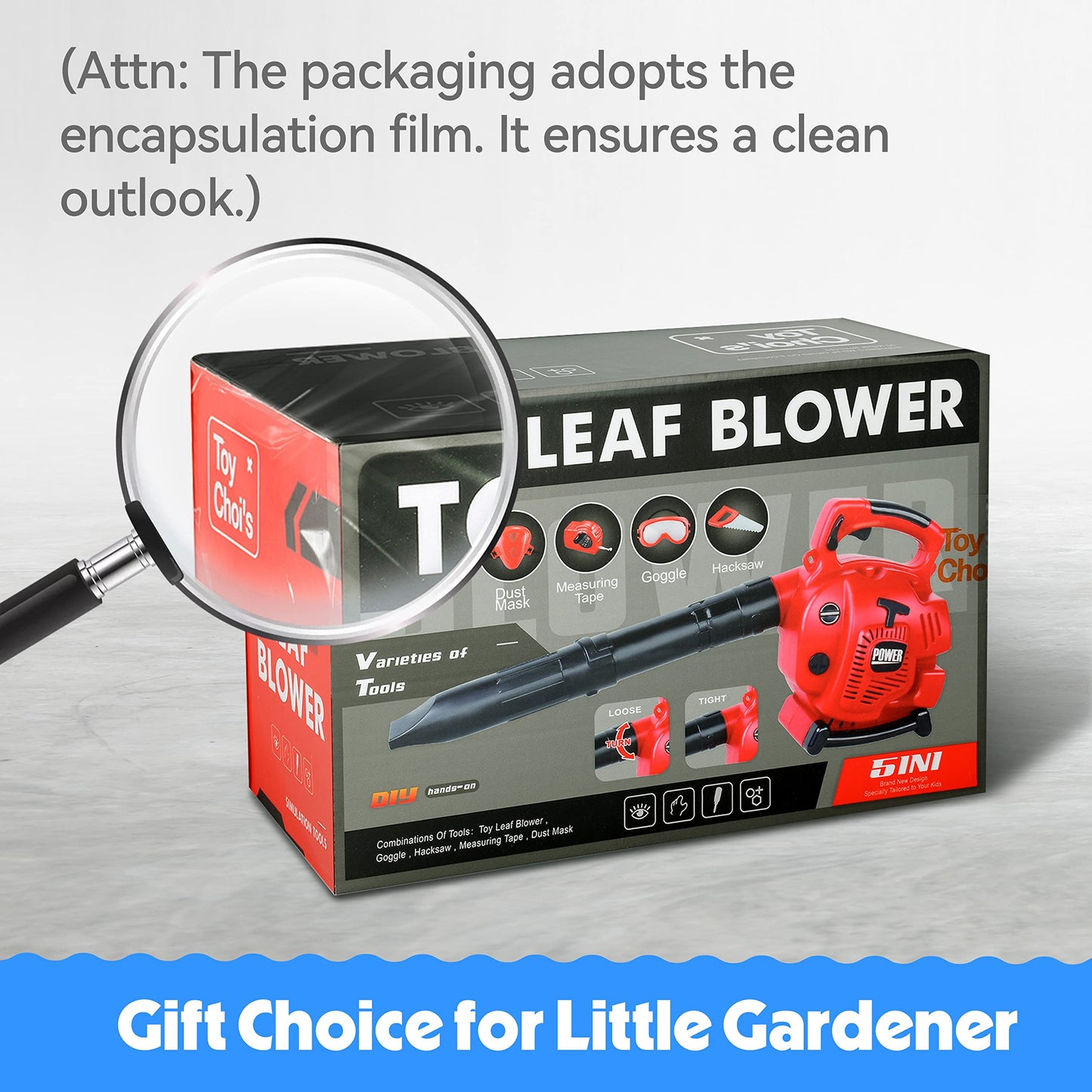 Toy Choi's Kids Leaf Blower with Tool Set – Realistic Pretend Garden Toy for Ages 3-7