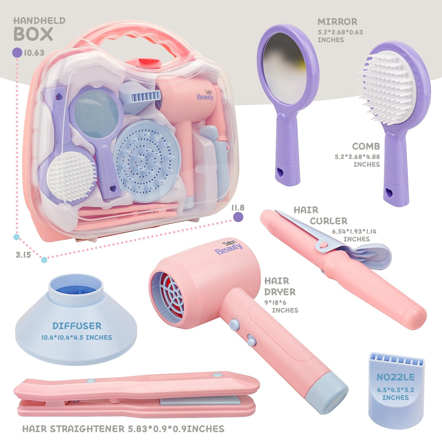 Toy Choi's Kids Hair Salon Toys – Realistic Pretend Play Set for Girls 3–6
