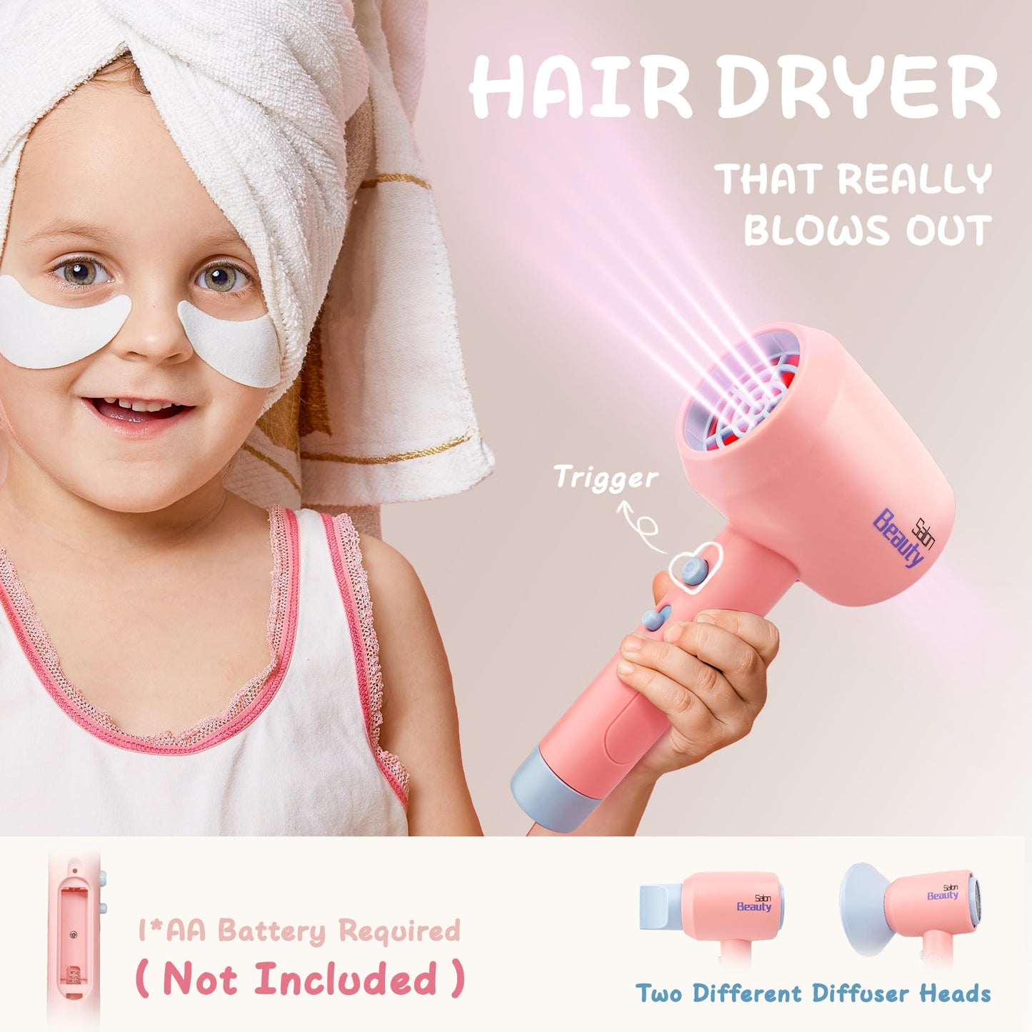 Toy Choi's Kids Hair Salon Toys – Realistic Pretend Play Set for Girls 3–6