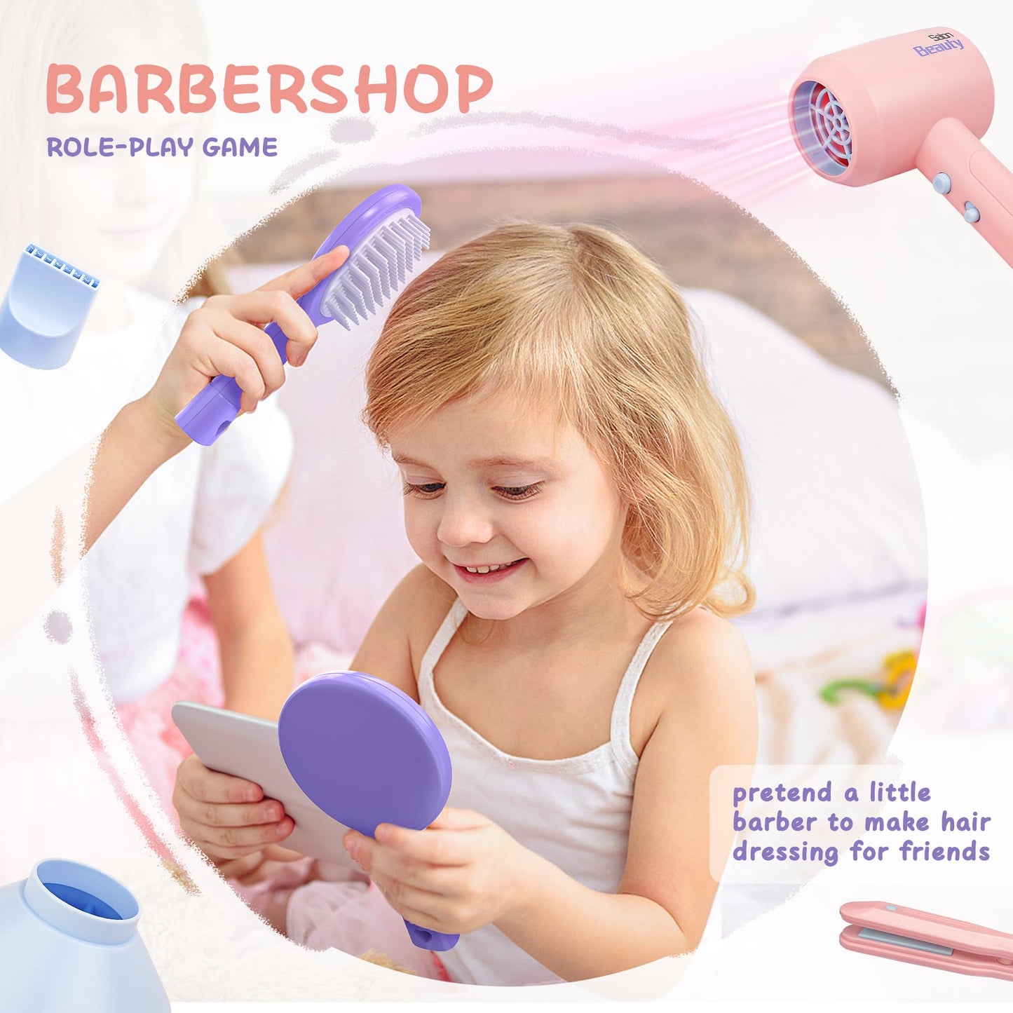 Toy Choi's Kids Hair Salon Toys – Realistic Pretend Play Set for Girls 3–6