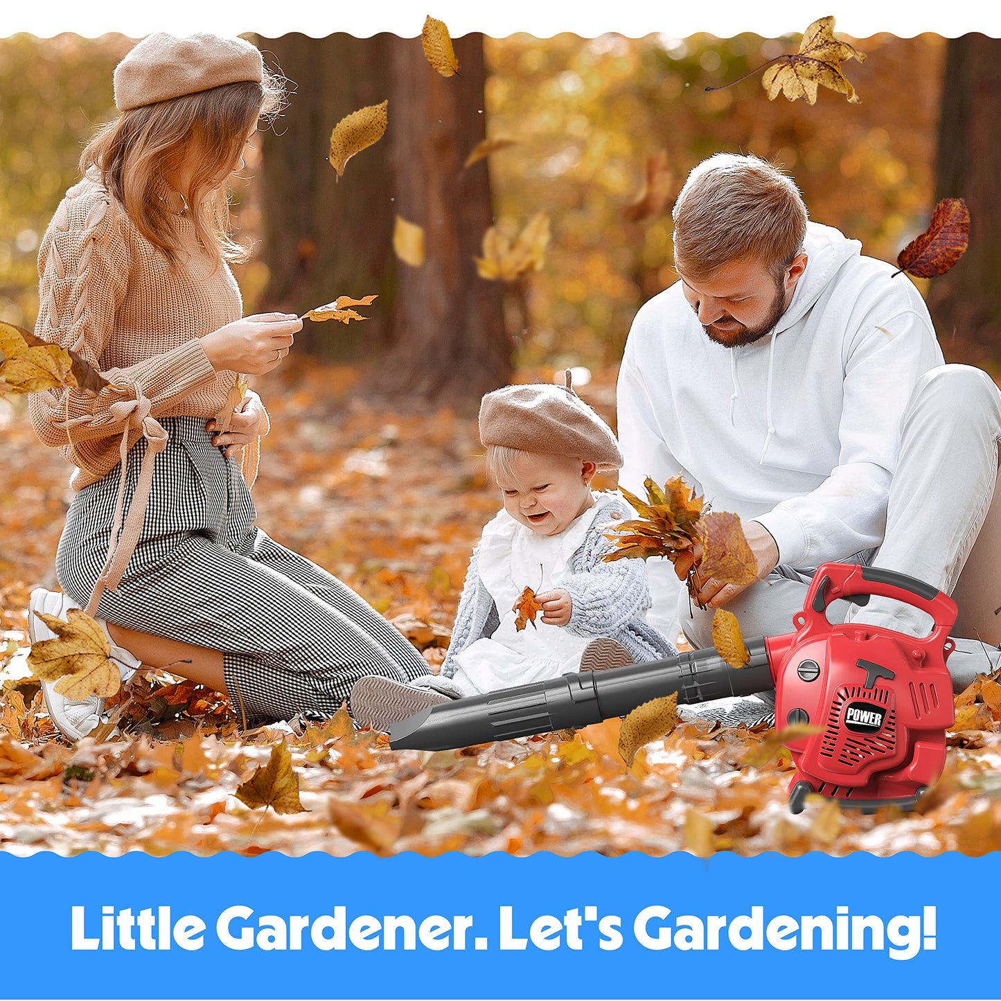 Toy Choi's Kids Leaf Blower with Tool Set – Realistic Pretend Garden Toy for Ages 3-7
