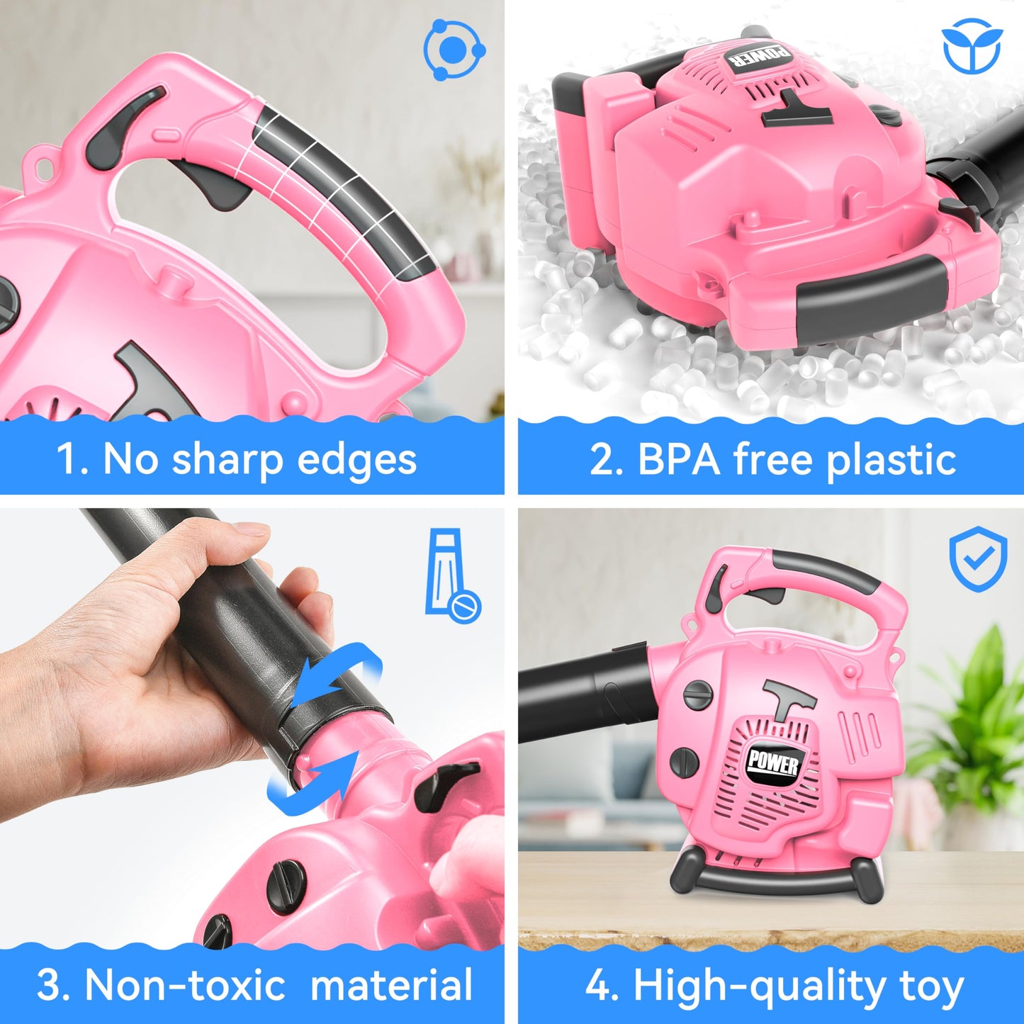 Toy Choi's Bubble Leaf Blower for Toddlers - 2-in-1 Pink Bubble & Garden Toy Kit