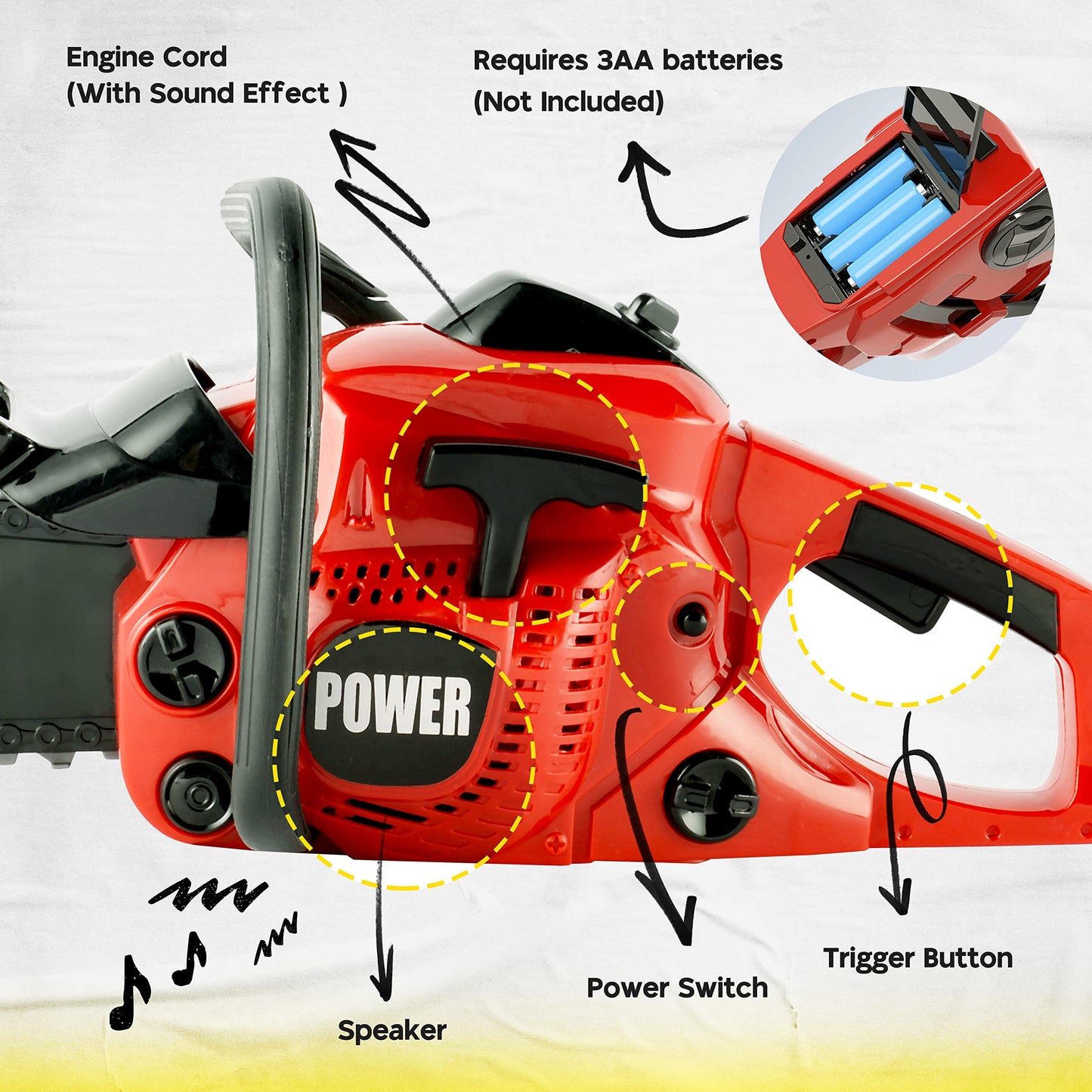 Toy Choi's Toy Chainsaw – Realistic Sound, Safe Outdoor Play for Kids
