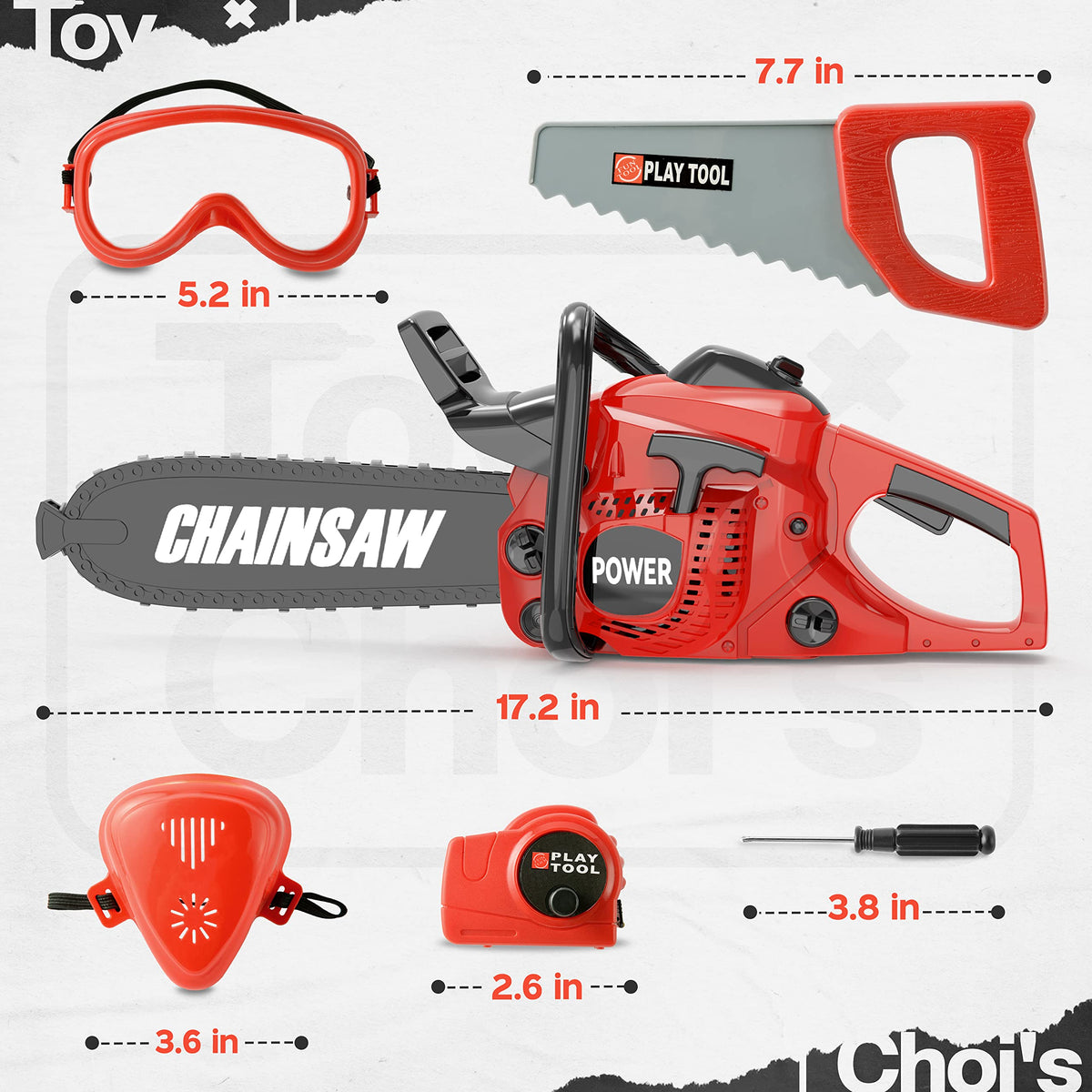 Toy Choi's Toy Chainsaw – Realistic Sound, Safe Outdoor Play for Kids