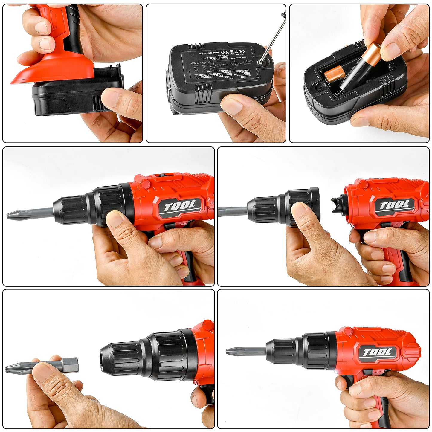 Toy Choi's Toy Drill Set - Electric Pretend Tool for Kids Aged 3-5