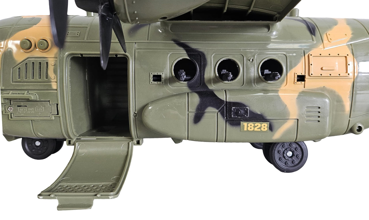 Toy Essentials Large Military 21-Inch C-130 Cargo Plane with Doors, 20 Bombs & 12 Vehicles