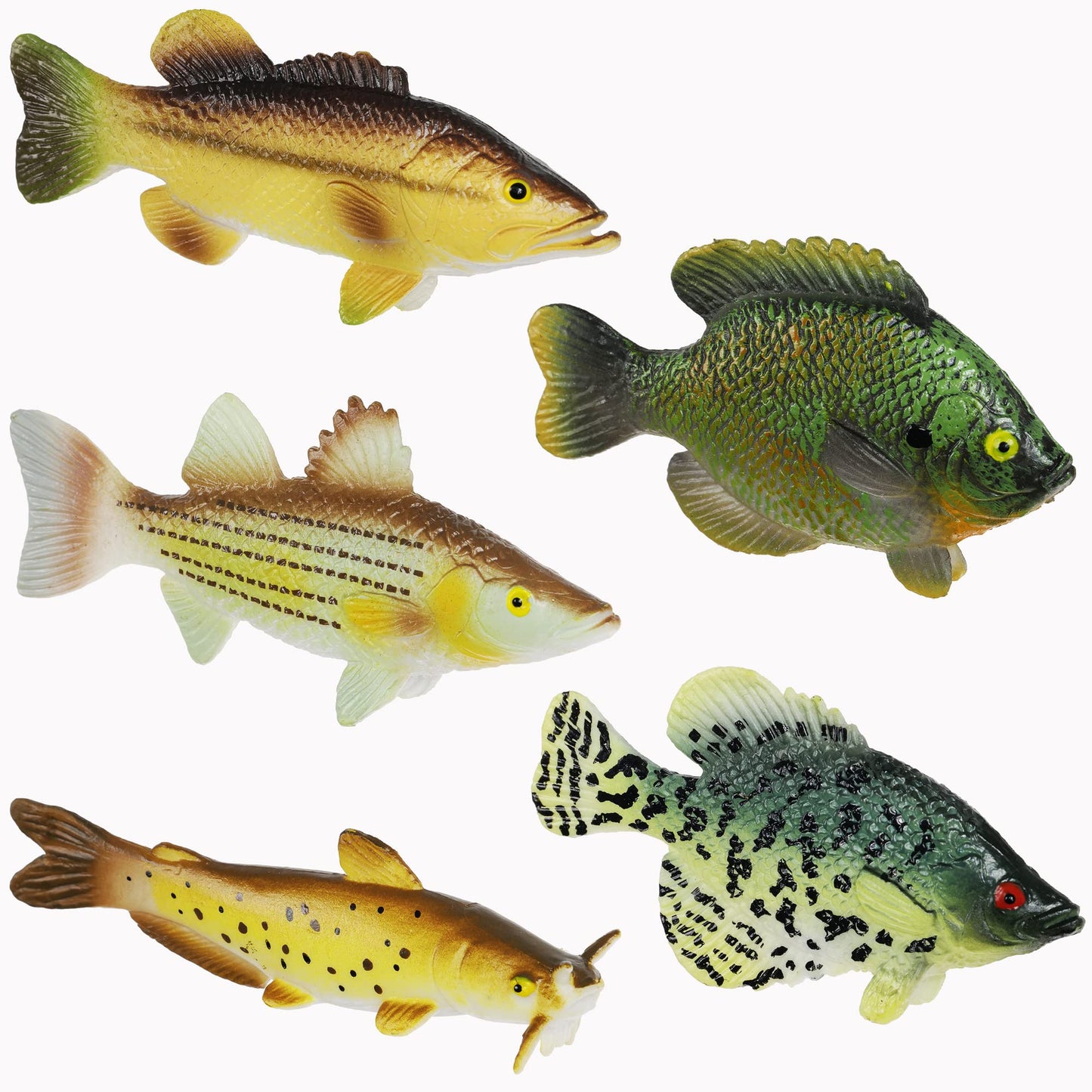 Toy Fish Factory American Angler Collection – 5 Realistic 3” Toy Fish Figurines
