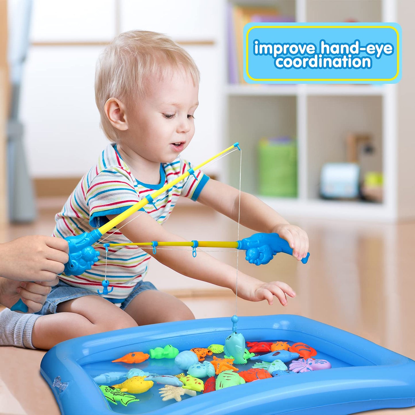TOY Life 2-Player Magnetic Fishing Game for Kids 3-5 – Bath & Pool Toy