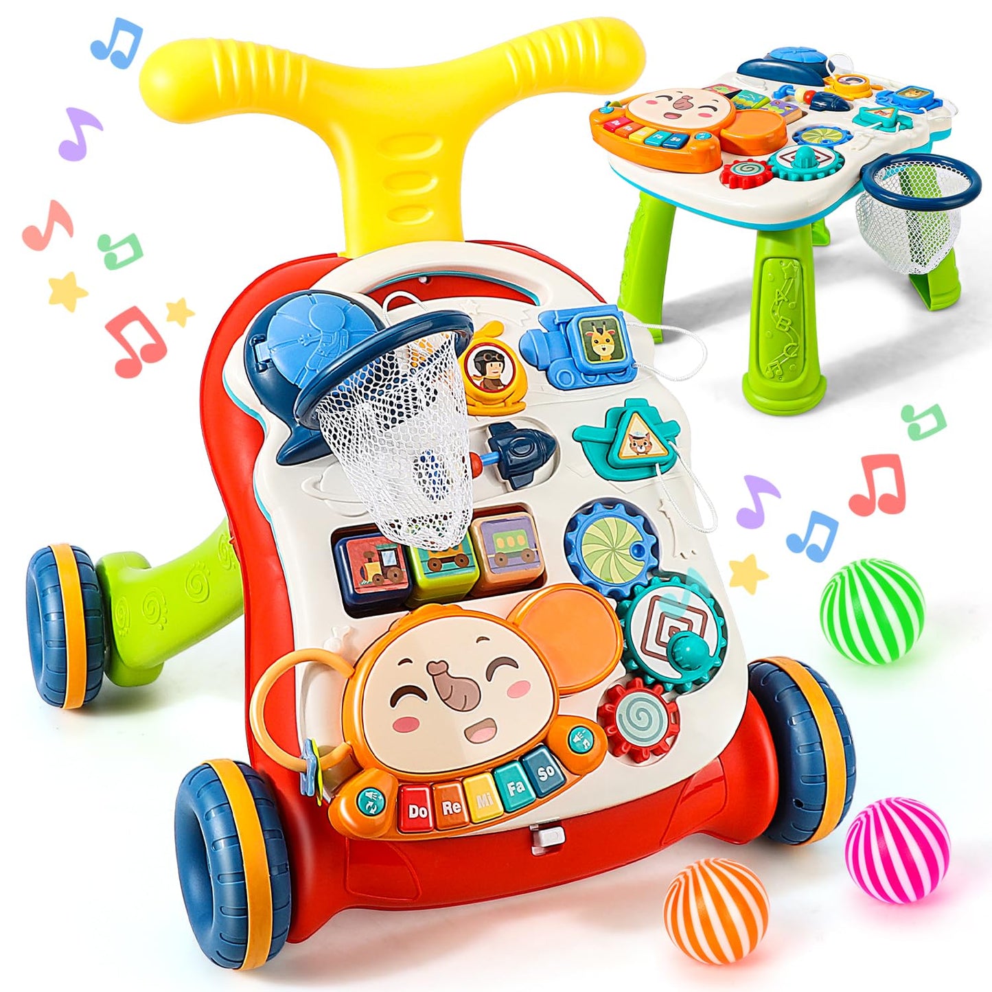 TOY Life 3-in-1 Baby Push Walker & Activity Center | Sit-to-Stand Toy for Babies 6-12 Months
