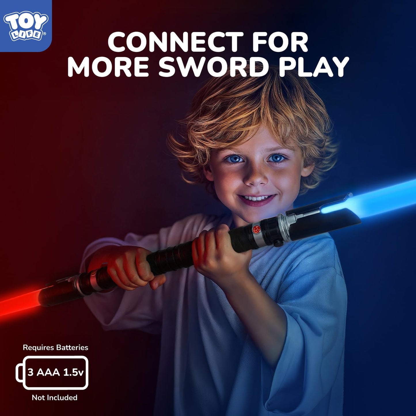 TOY Life 2 in 1 Light Up Saber Blue & Red – Dual LED Lightsaber Set for Kids