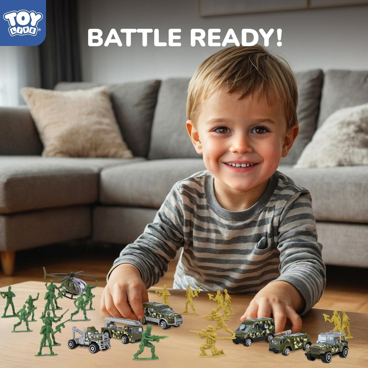 TOY Life Army Men Action Figures – Green Military Playset with Helicopter