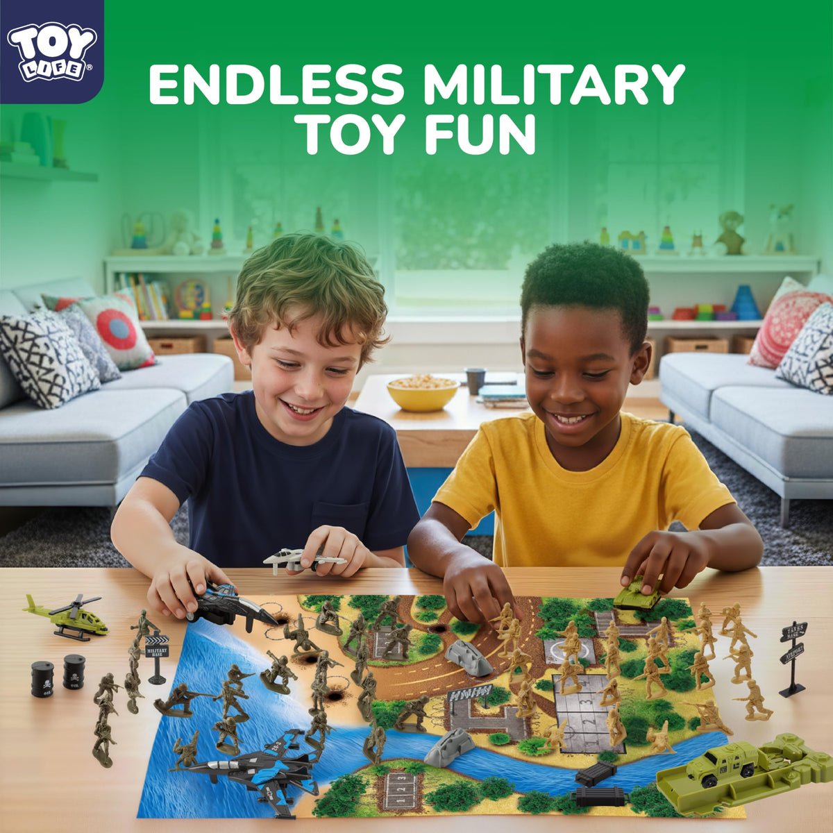 TOY Life Army Men Playset – 73-Piece Army Soldiers Toy with Tanks, Planes, Navy Ships & Battle Mat